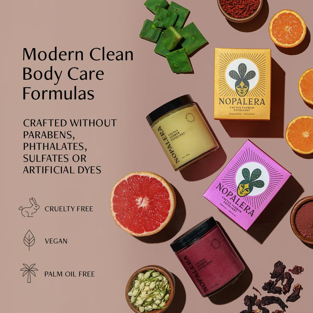 Nopalera Cactus Body Polish Tangerine — 3-in-1 Clean Beauty, Oil Cleanser, Exfoliant & Moisturizer (6 oz)