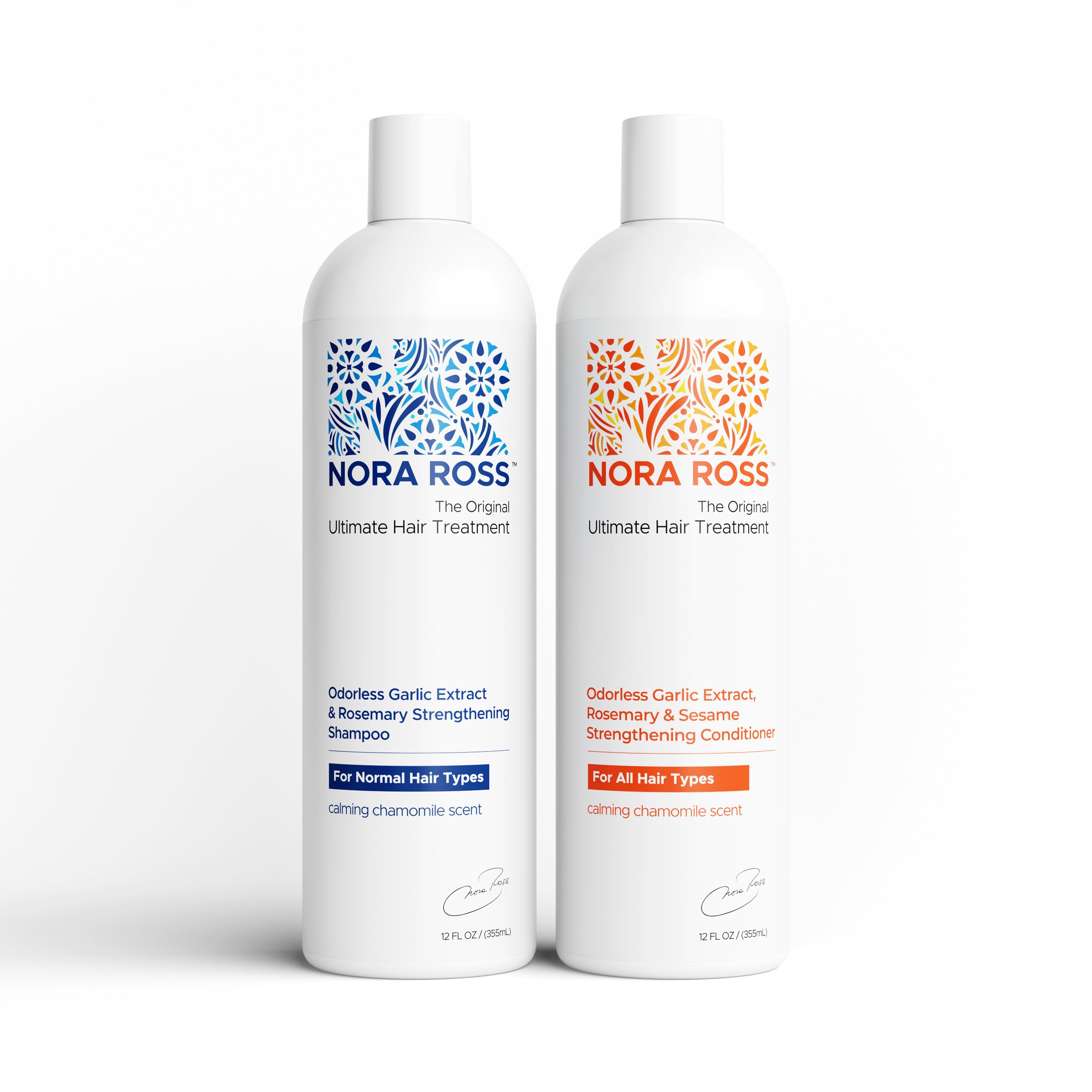 Nora Ross Garlic Extract & Rosemary Strengthening Shampoo & Conditioner – 12 oz Each