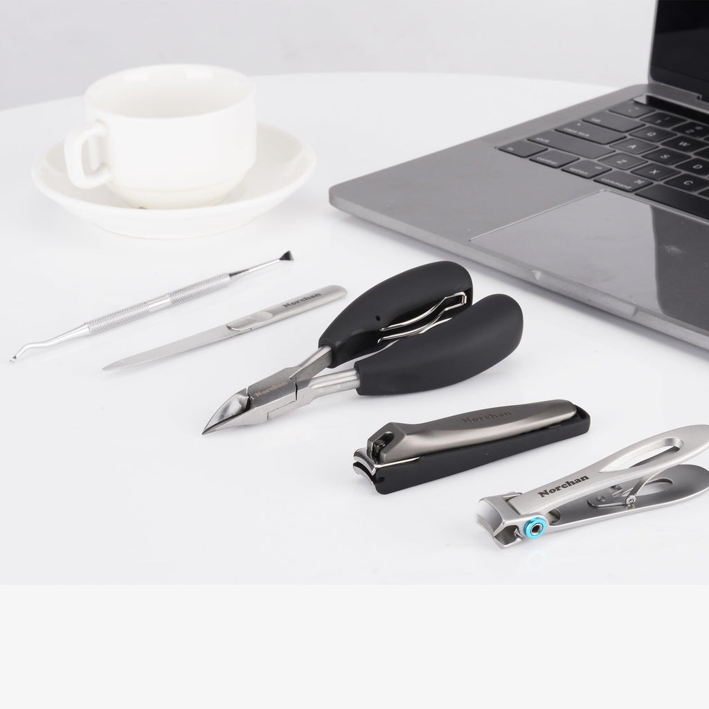 Norchan Large Nail Clippers Set – 5-Piece Heavy-Duty Toenail & Fingernail Clippers with File