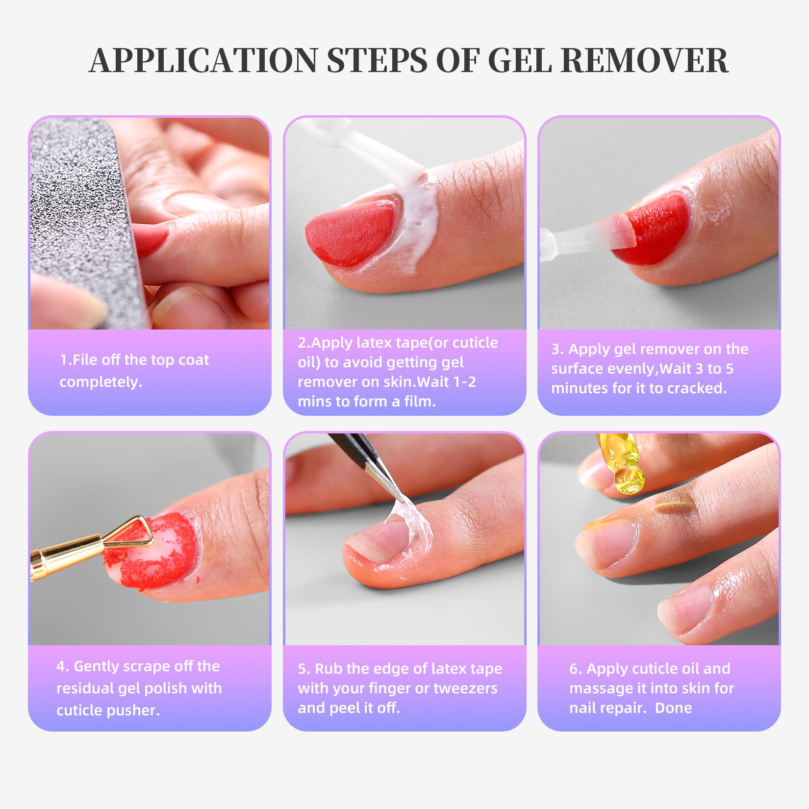 NORCICO Gel Polish Remover – Quick 3-5 Minute Gel Removal, No Foil Soaking, 30ml (2 Pcs)