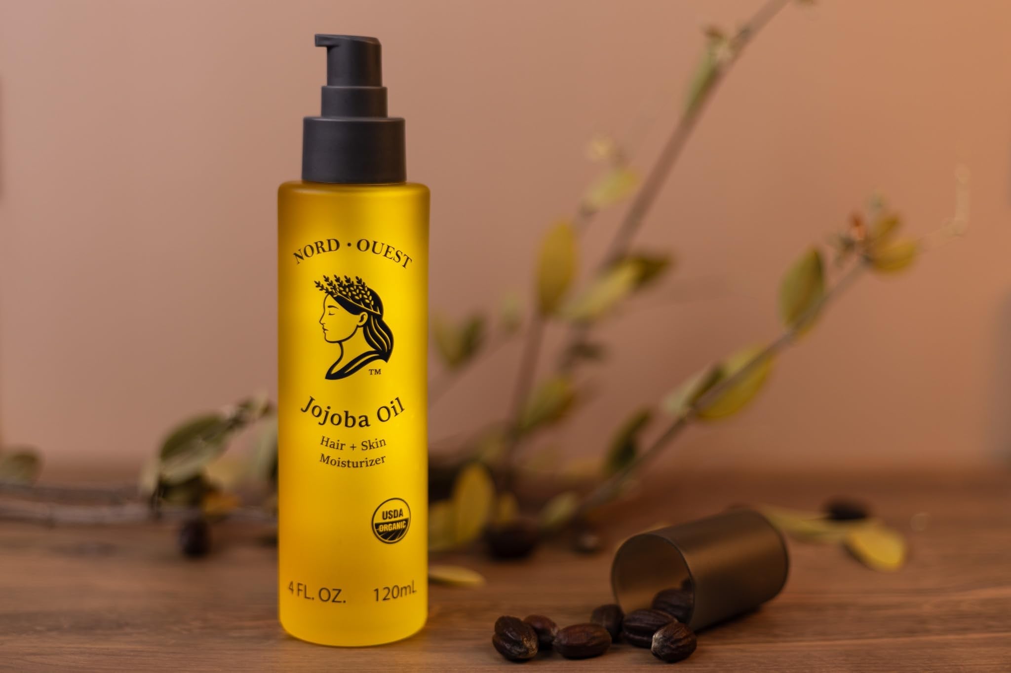 Nord-Ouest Organic Jojoba Oil – 4 oz Cold-Pressed, Pure Skin & Hair Moisturizer