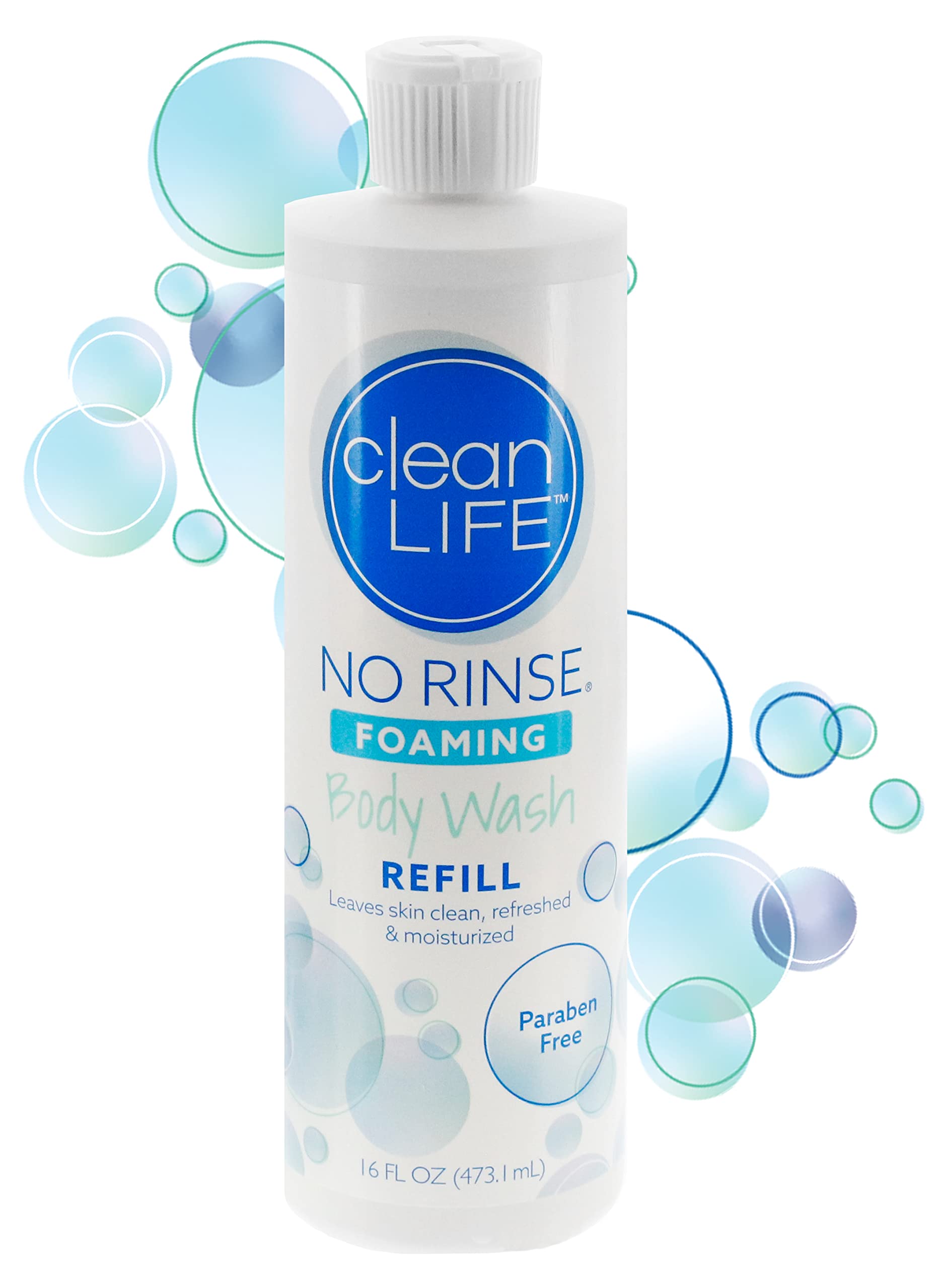 No-Rinse Foaming Body Wash Refill 16oz – Waterless, Rinse-Free Cleanser for All Ages
