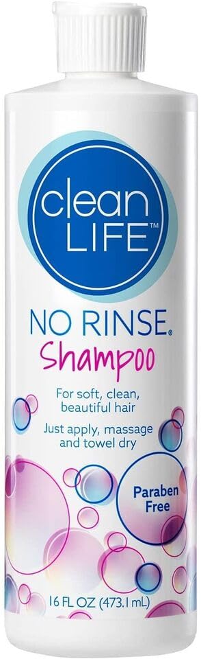 No-Rinse Shampoo, 16 fl oz – Rinse-Free, Fresh, Odor-Free Hair (Pack of 3)