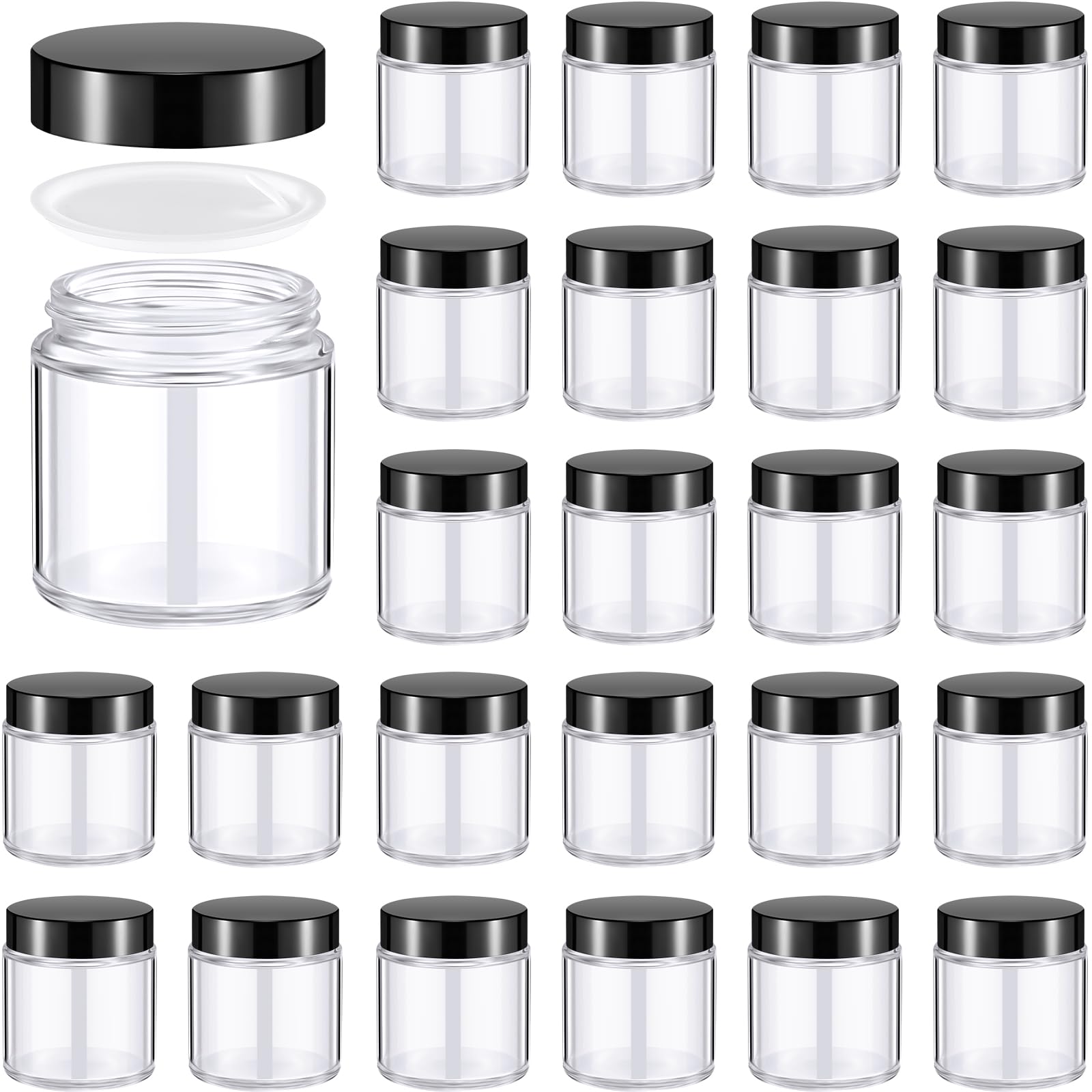 Norme 24 Pcs 4 oz Glass Jars with Lids — Leakproof, Airtight Storage for Cosmetics & DIY Projects