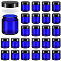 Norme 24-Pack 4 oz Glass Jars with Lids – Leakproof, Airtight Storage (Blue/Black)