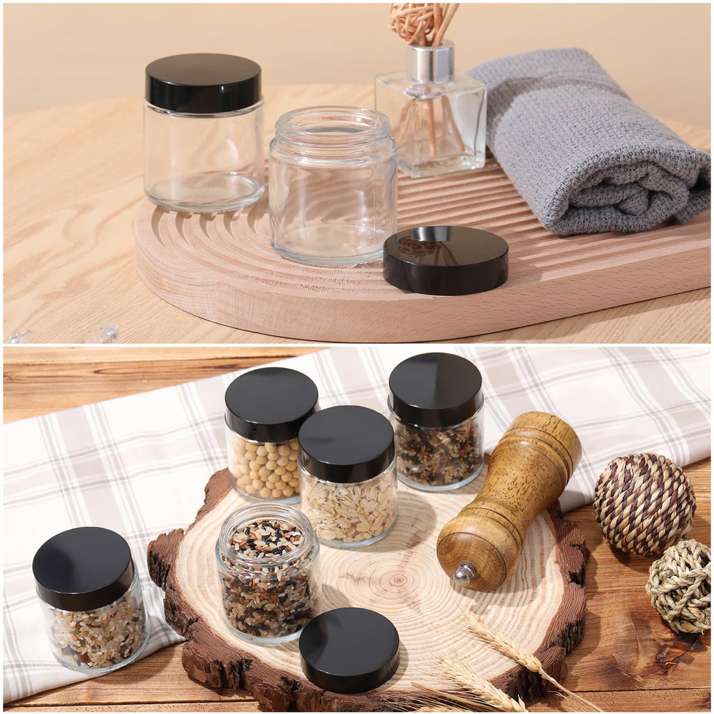 Norme 24 Pcs 4 oz Glass Jars with Lids — Leakproof, Airtight Storage for Cosmetics & DIY Projects