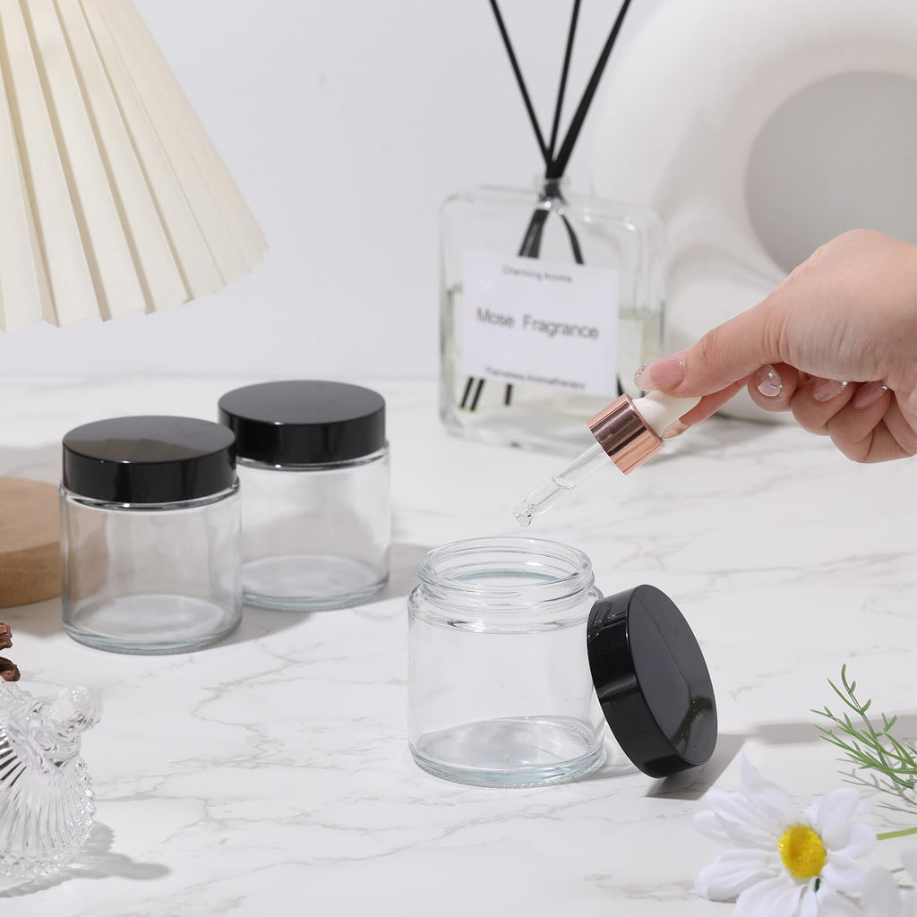 Norme 24 Pcs 4 oz Glass Jars with Lids — Leakproof, Airtight Storage for Cosmetics & DIY Projects