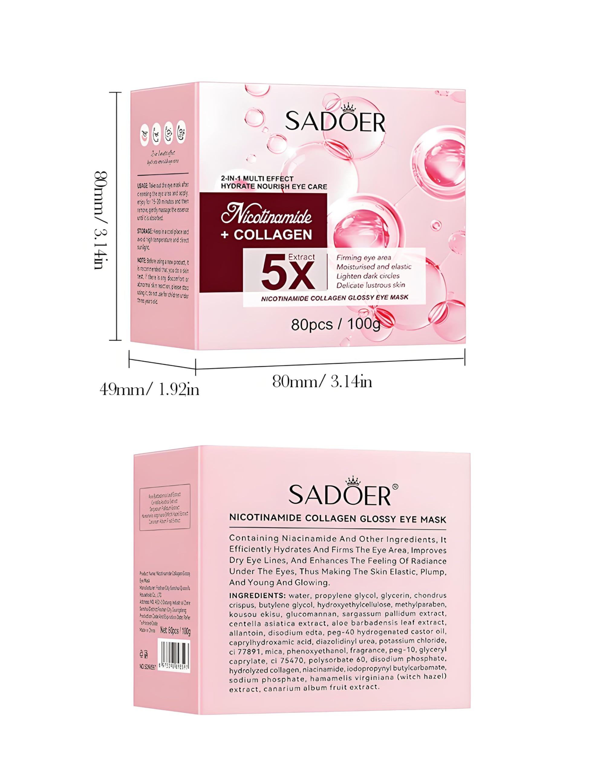 NORNI LEORD Under Eye Patches – Niacinamide, Collagen & Hydration for Brighter Eyes