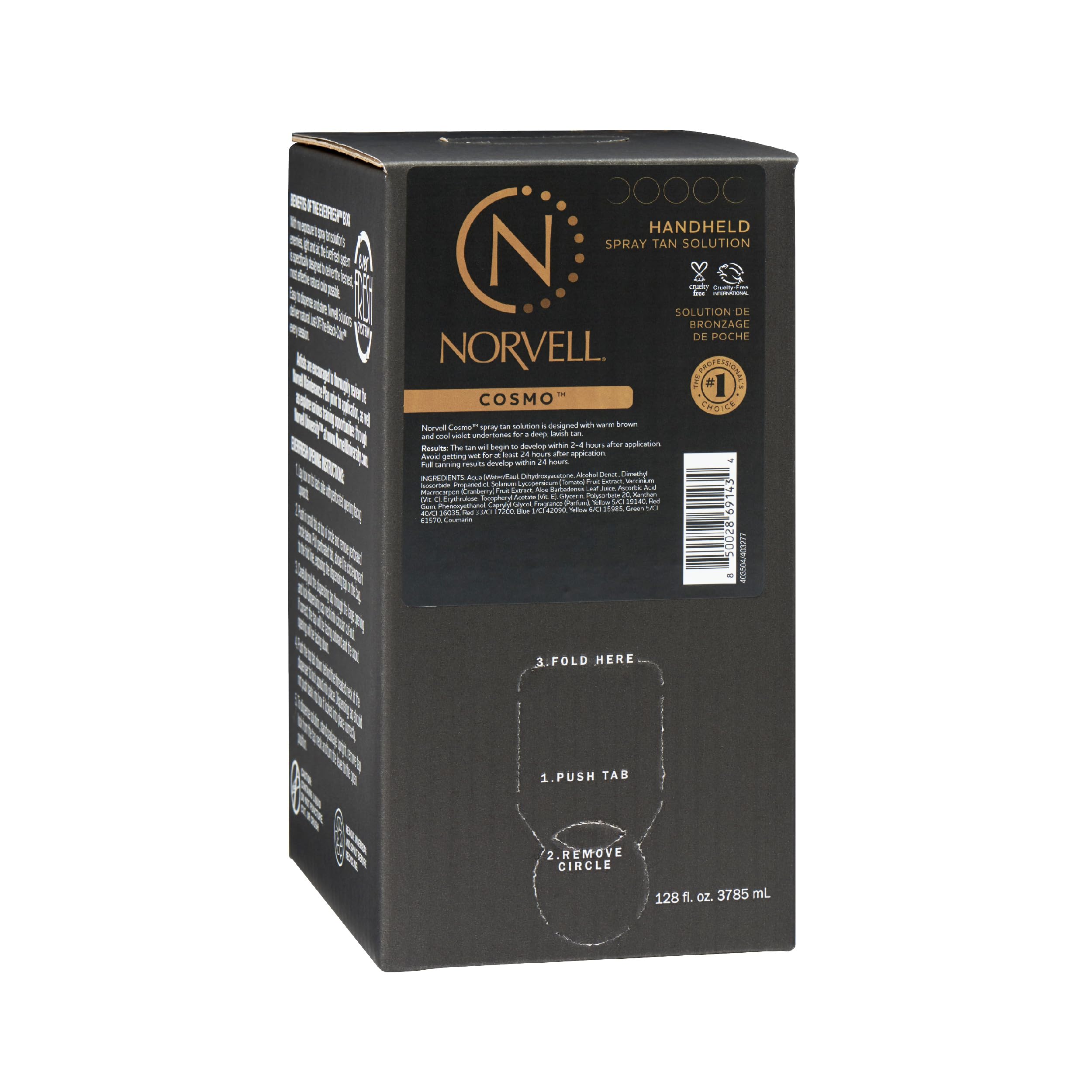 Norvell Cosmo Spray Tan Solution 128 oz – Long-Lasting Sunless Bronze
