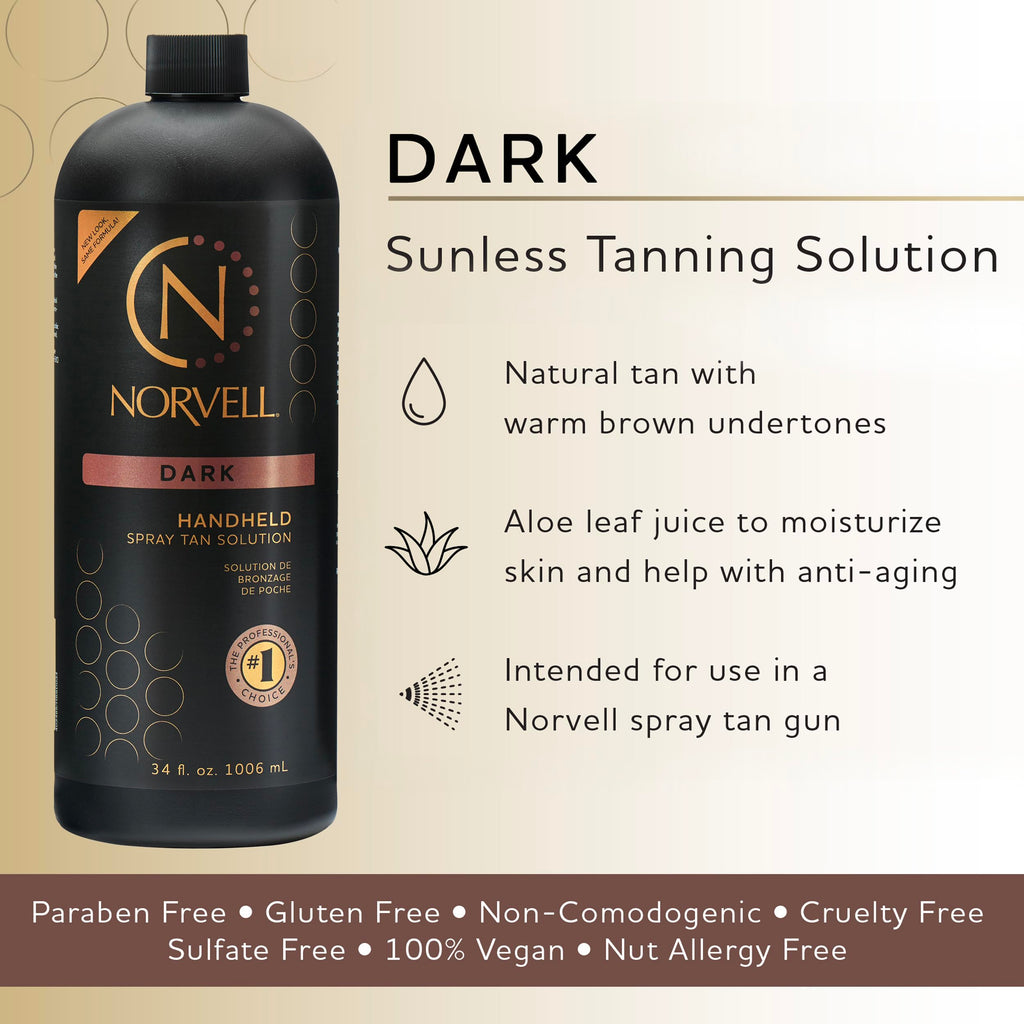 Norvell Premium Spray Tan Solution Dark 34oz – Deep Bronze Sunless Color