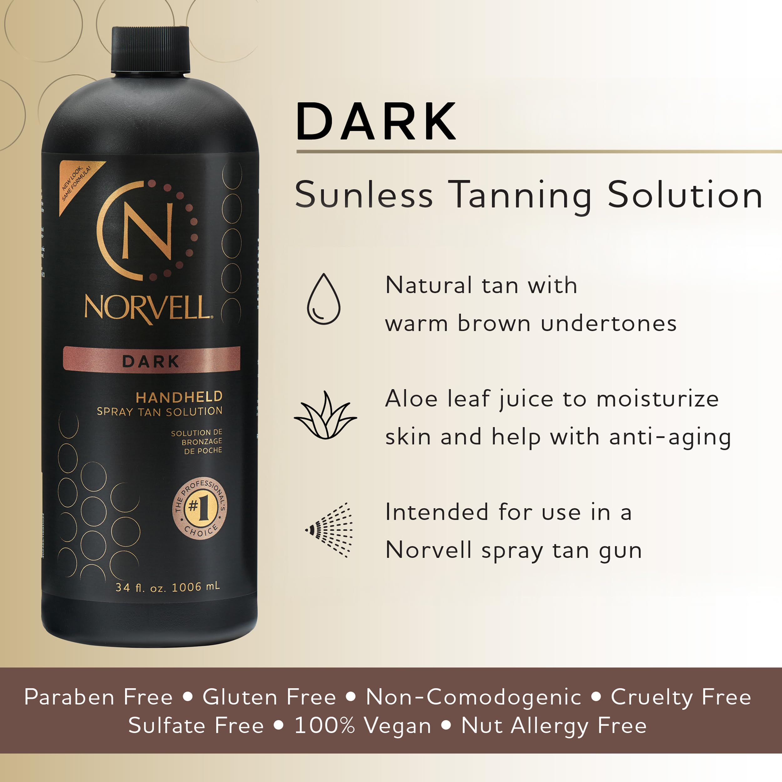 Norvell Premium Spray Tan Solution Dark 34oz – Deep Bronze Sunless Color