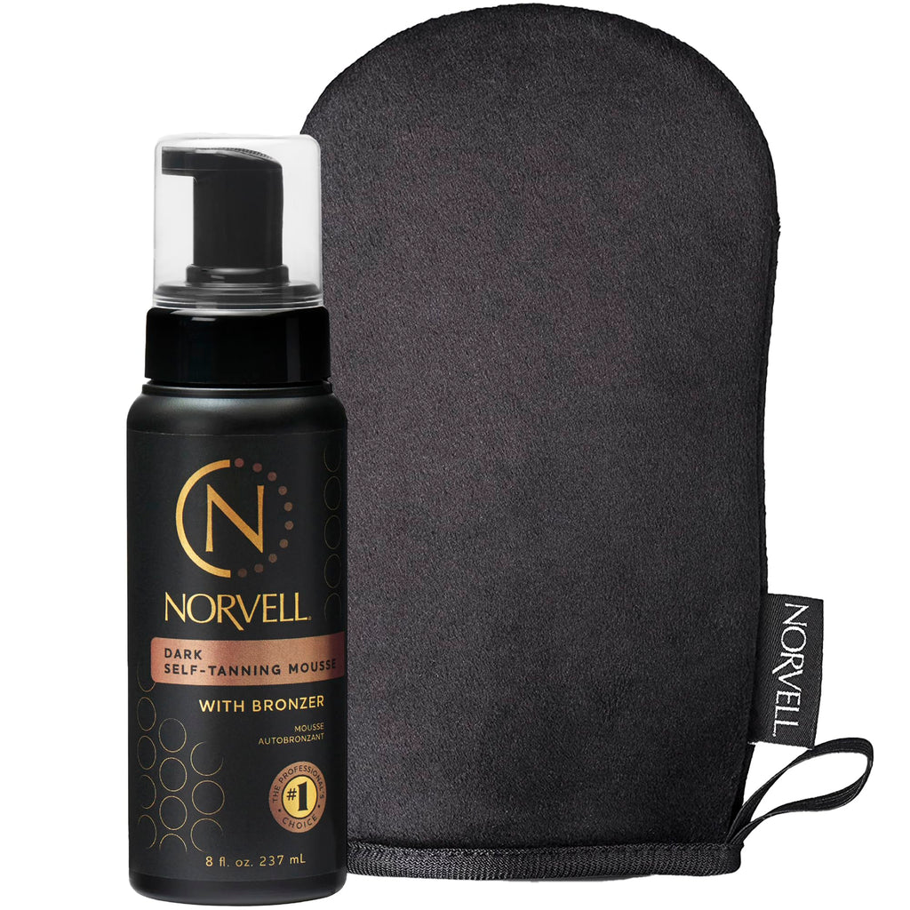 Norvell Sunless Dark Self Tanner Mousse + Streak-Free Mitt – 8 Fl Oz