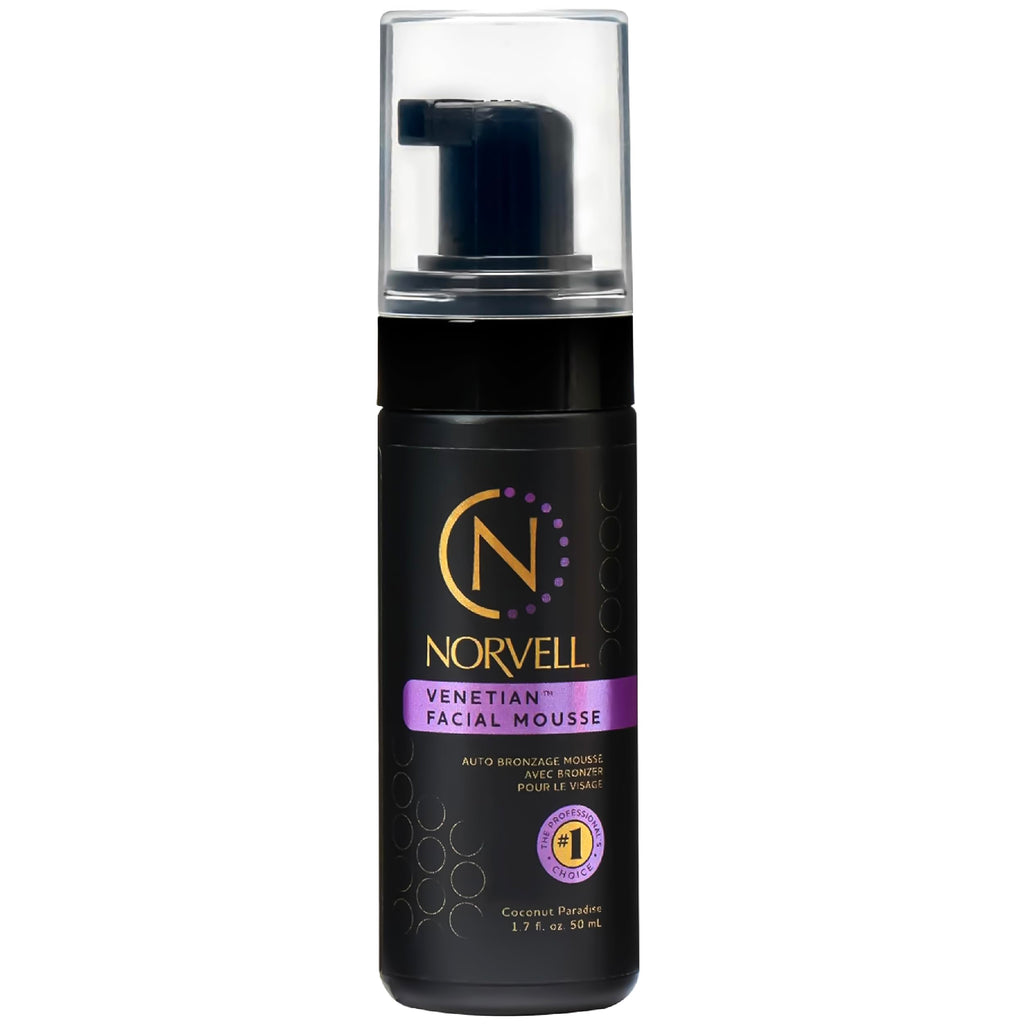 Norvell Venetian Sunless Facial Mousse with Bronzer – Instant Natural-Looking Tan (1.7 oz)