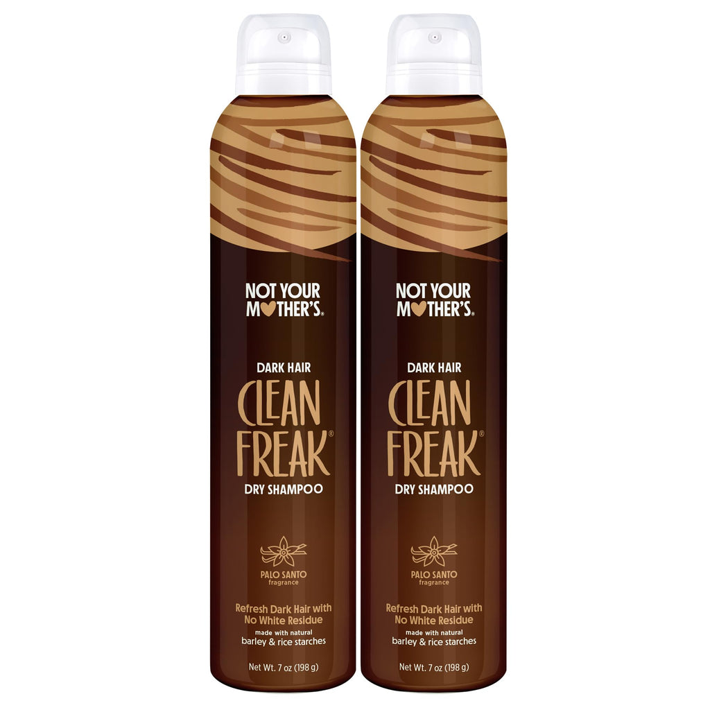Not Your Mother's Clean Freak Dark Hair Dry Shampoo (2 Pack) – 7 oz Each | Brunette-Tinted Oil Absorption, No-Rinse