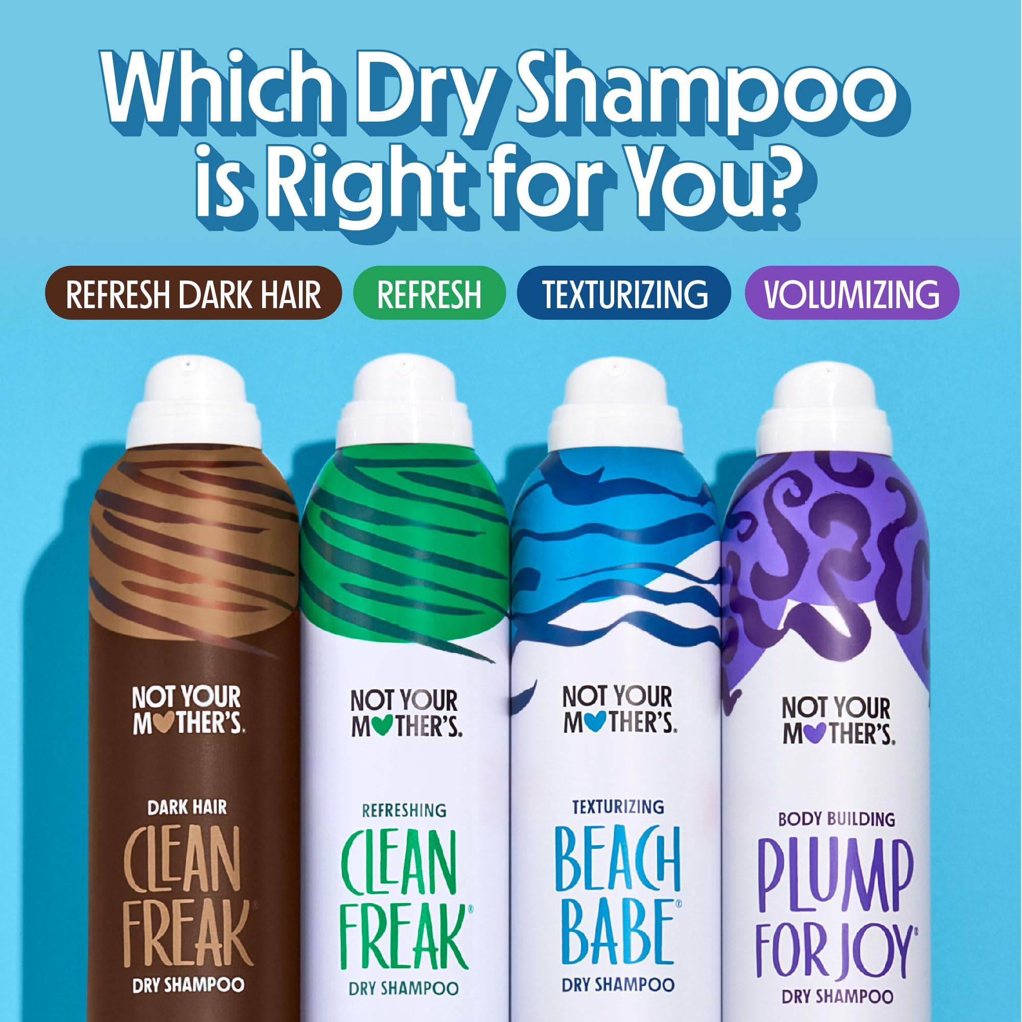 Not Your Mother's Clean Freak Dark Hair Dry Shampoo (2 Pack) – 7 oz Each | Brunette-Tinted Oil Absorption, No-Rinse