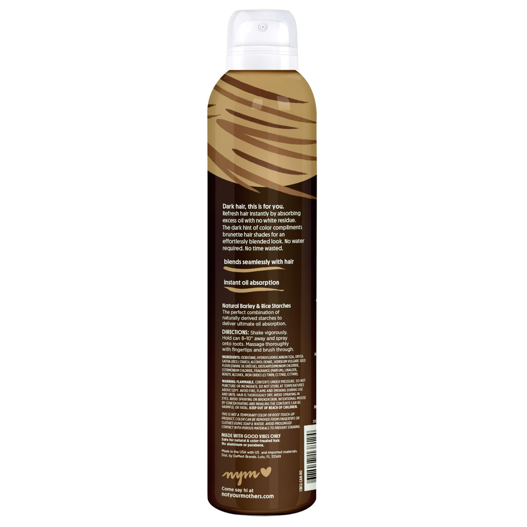 Not Your Mother's Clean Freak Dark Hair Dry Shampoo (2 Pack) – 7 oz Each | Brunette-Tinted Oil Absorption, No-Rinse