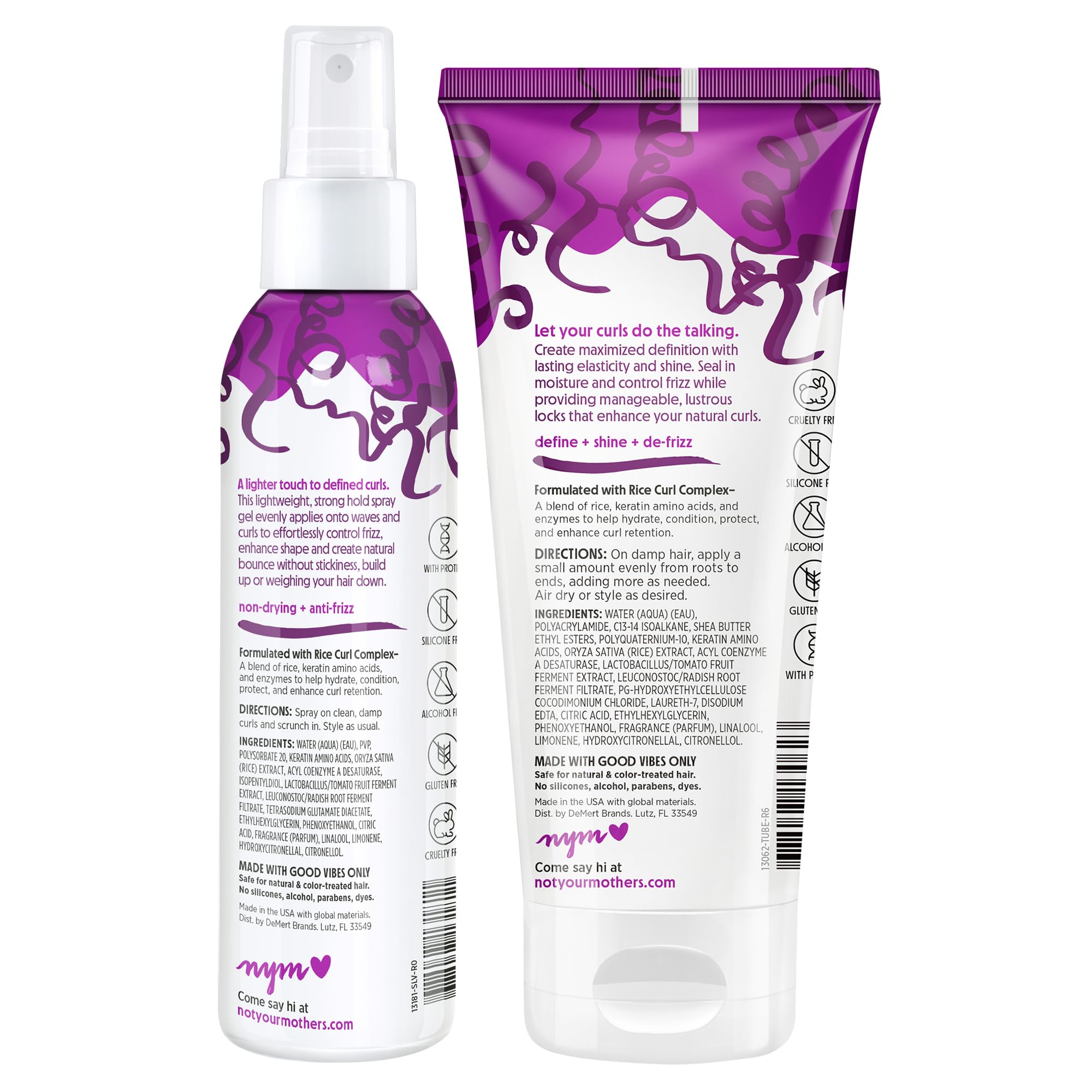 Not Your Mother's Curl Talk Defining Spray Gel & Defining Cream (2-Pack) – Rice Curl Complex