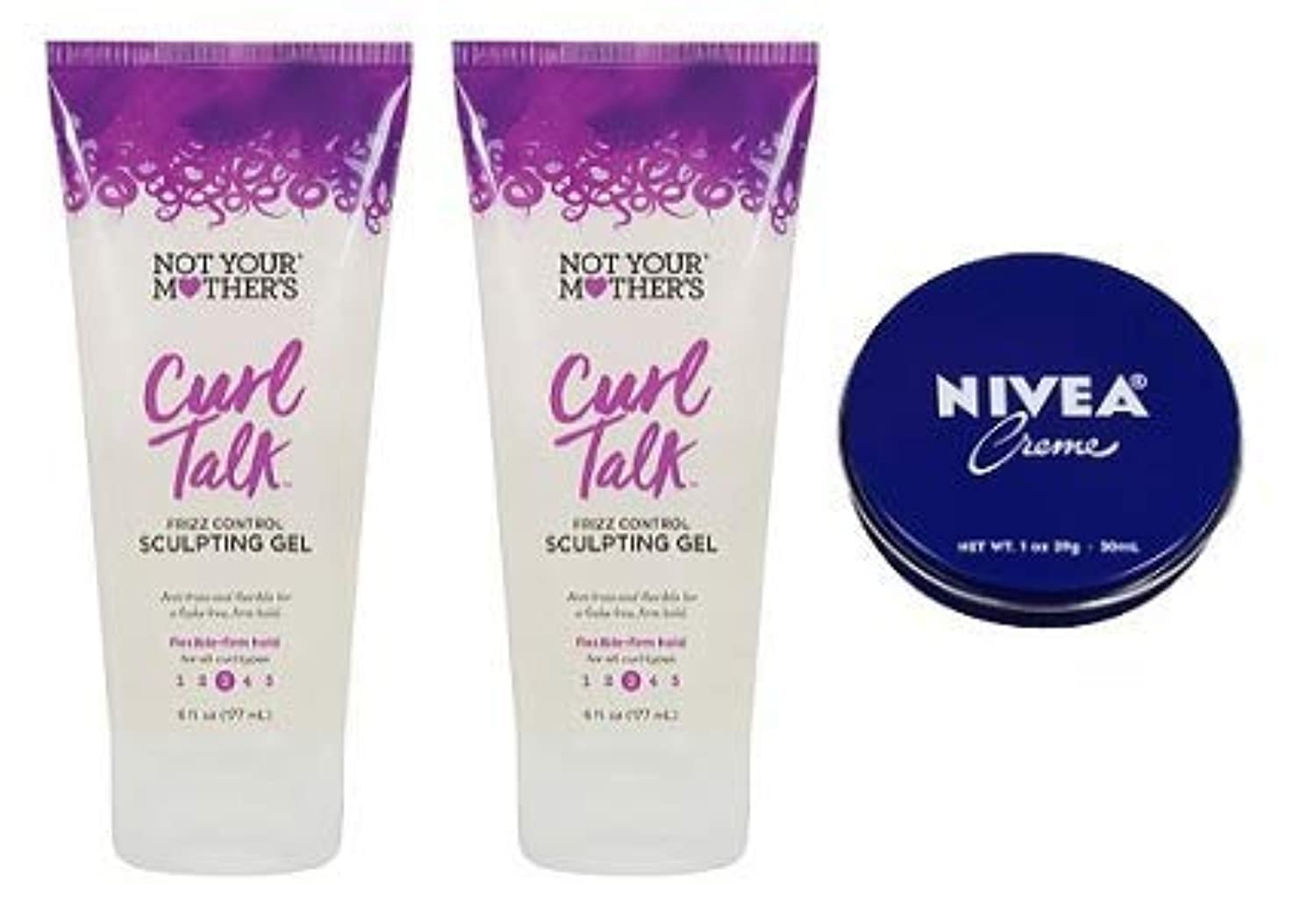 Not Your Mother's Curl Talk Frizz Control Sculpting Gel 6 Oz Pack of 3 — Includes 1 Oz Travel Body Cream