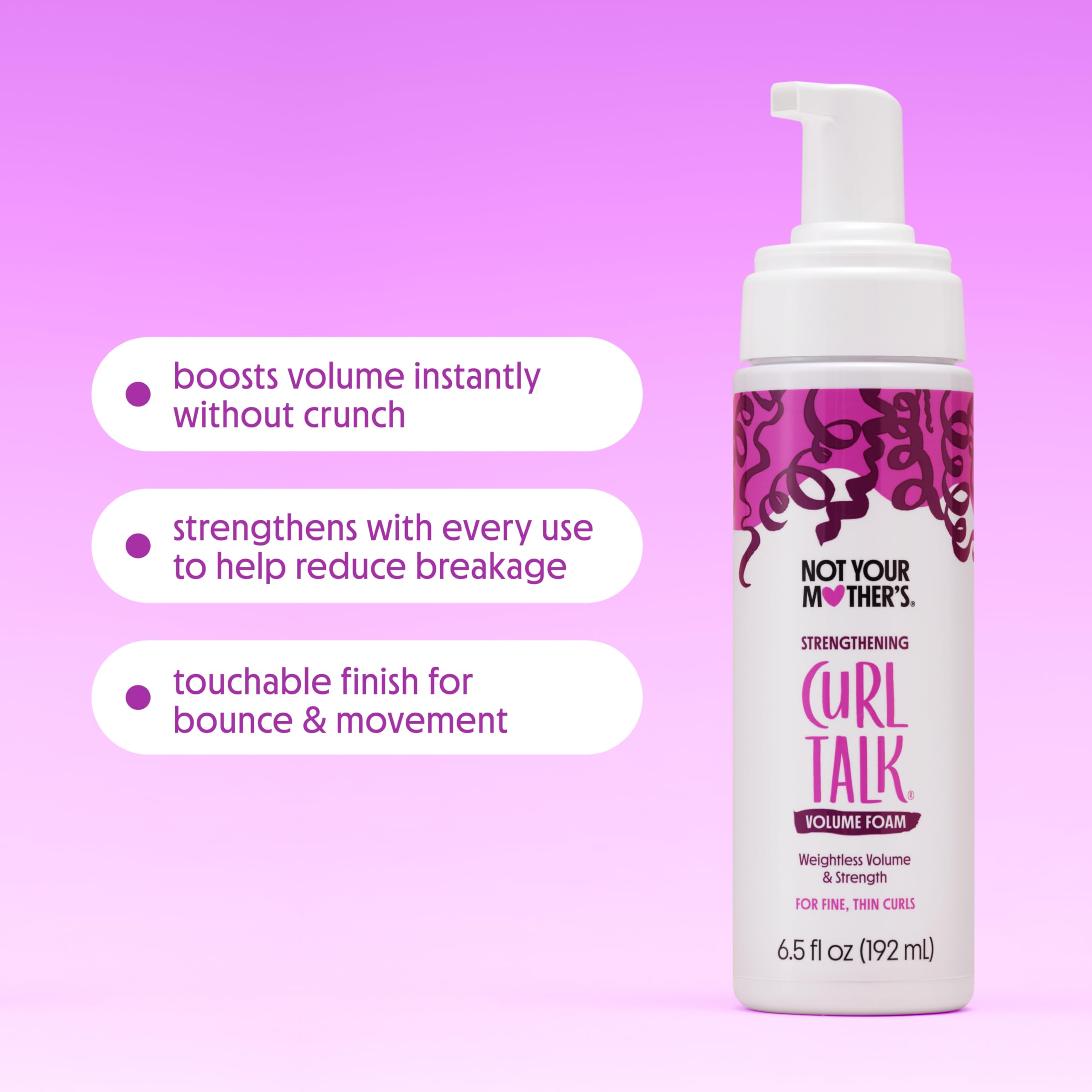 Not Your Mother's Curl Talk Instant Lift Root Spray & Strengthening Volume Foam (2-Pack) – Biotin, Peptides & Rice Protein