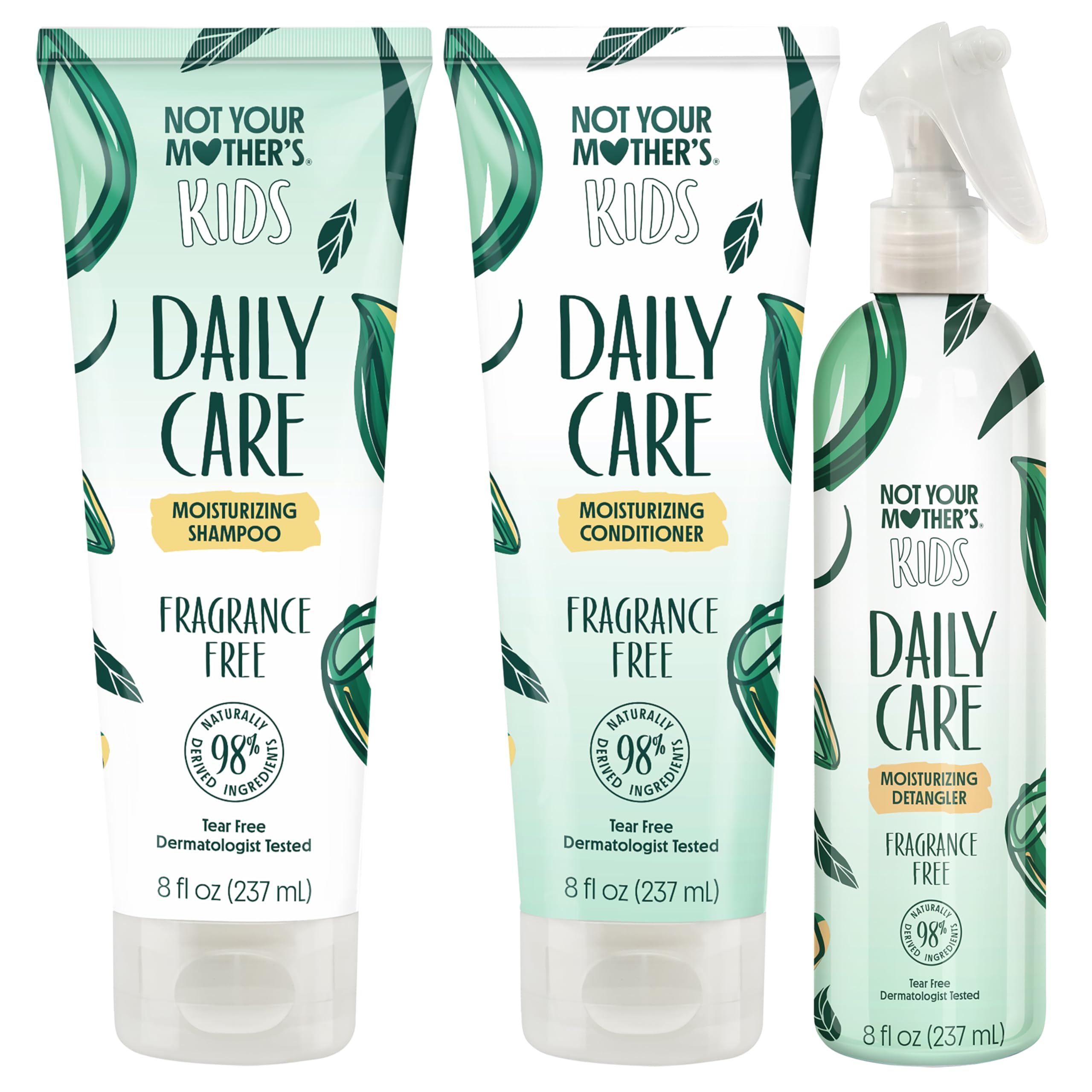 Not Your Mother's Kids Daily Care Bundle — Fragrance Free Shampoo, Conditioner & Detangler (3-Pack)