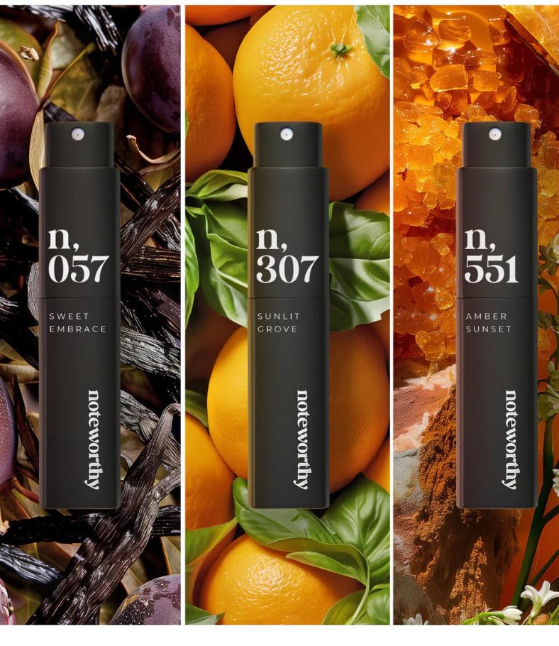 Noteworthy Essentials Trio Travel Spray Bundle – 3-Piece Unisex Fragrance Set, TSA-Approved