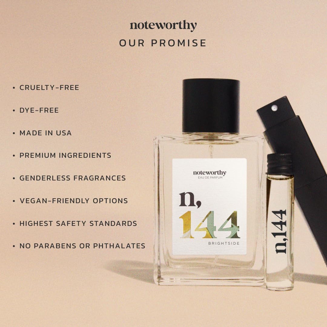 Noteworthy n,144 Brightside Eau De Parfum – Citrus & Vanilla | Unisex Perfume, 50ml