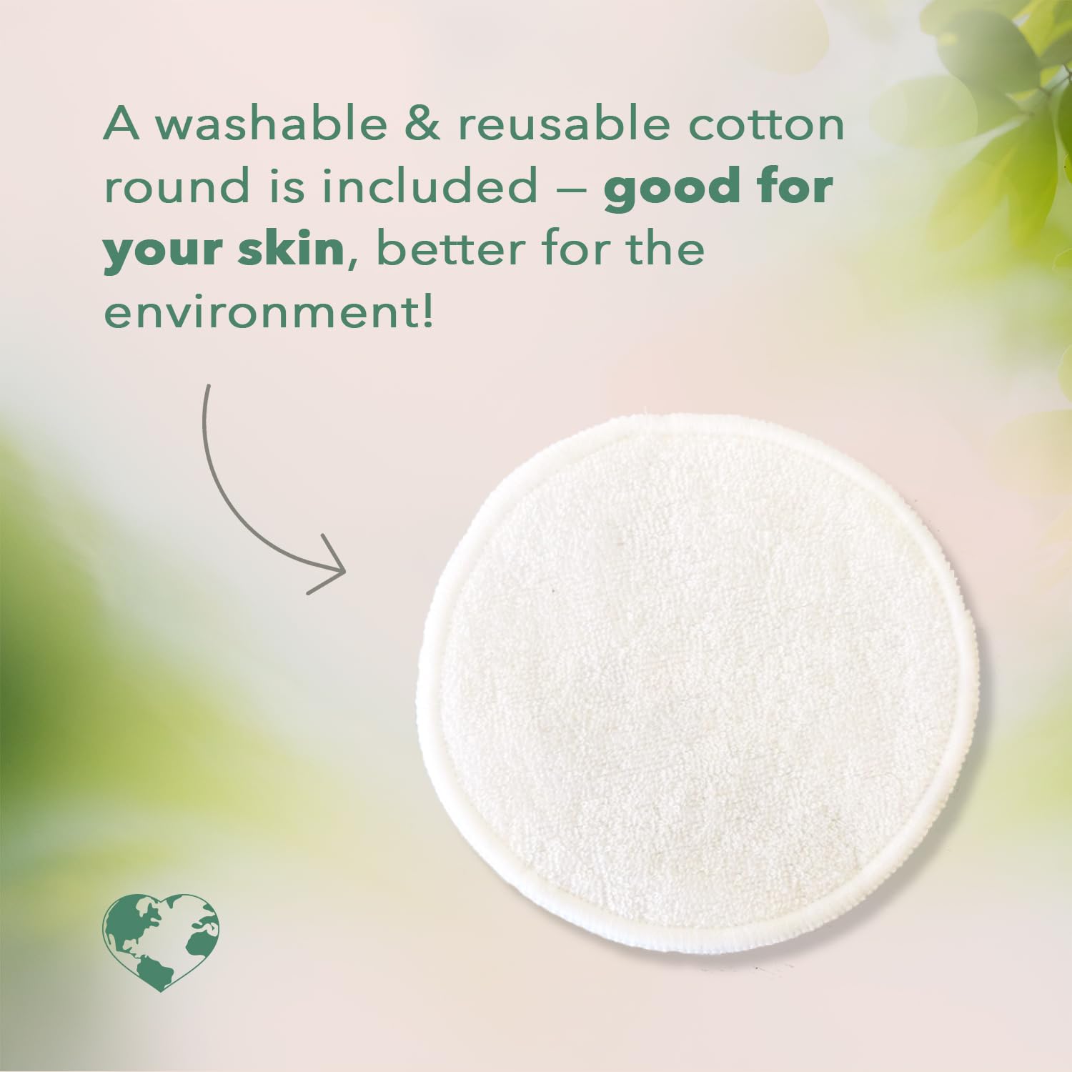 Nourish Organic Lavender Mint Body Lotion – Hydrating with Organic Aloe Vera, Shea Butter & Coconut Oil (8 oz) + Washable Cotton Round