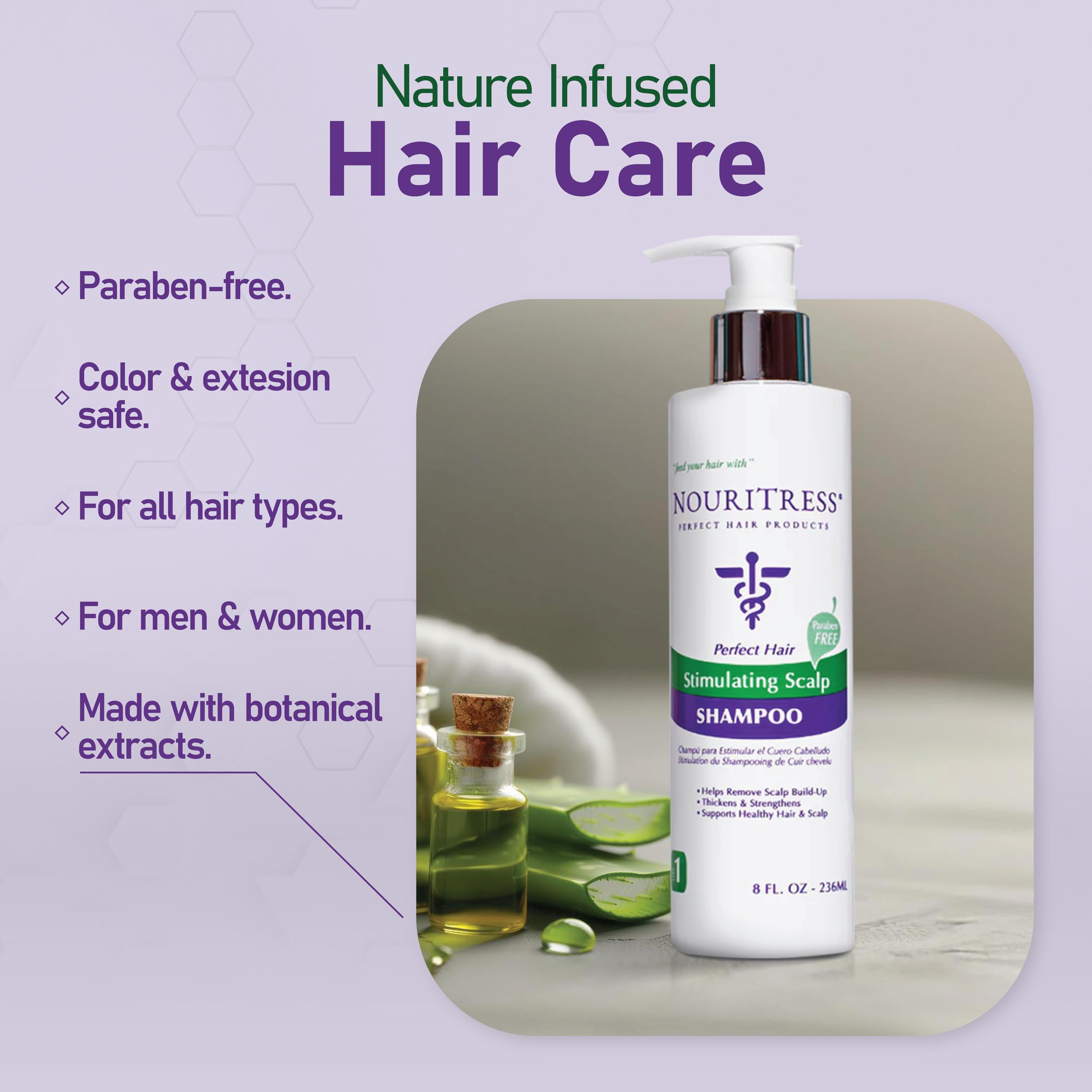 NouriTress Stimulating Scalp Shampoo – Camphor, Peppermint & Tea Tree for Healthy Scalp & Stronger Hair (8 oz)