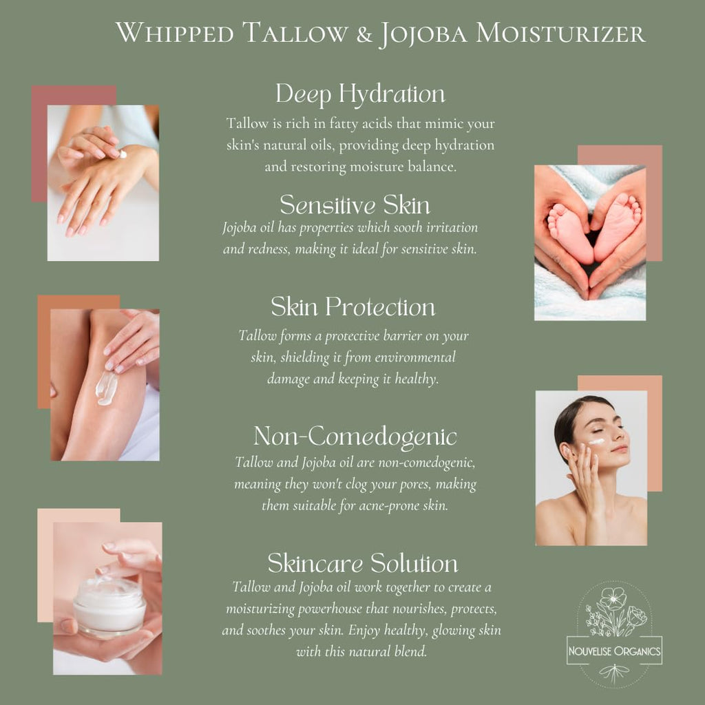 Nouvelise Organics Pure Whipped Tallow Moisturizer — Unscented, 1.7oz