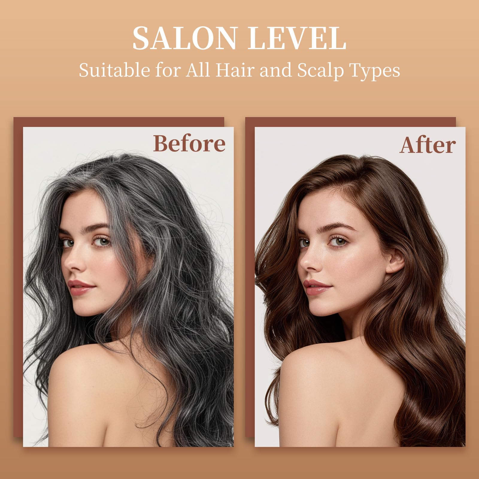 NOVA DYE Hair Dye Shampoo 3-in-1 | Natural Grey Coverage for Dark Brown Hair
