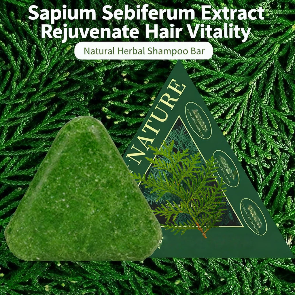 NovaCharm Seven Green Triangle Shampoo Bar – Gentle Cleansing, Strengthen Hair, 100g