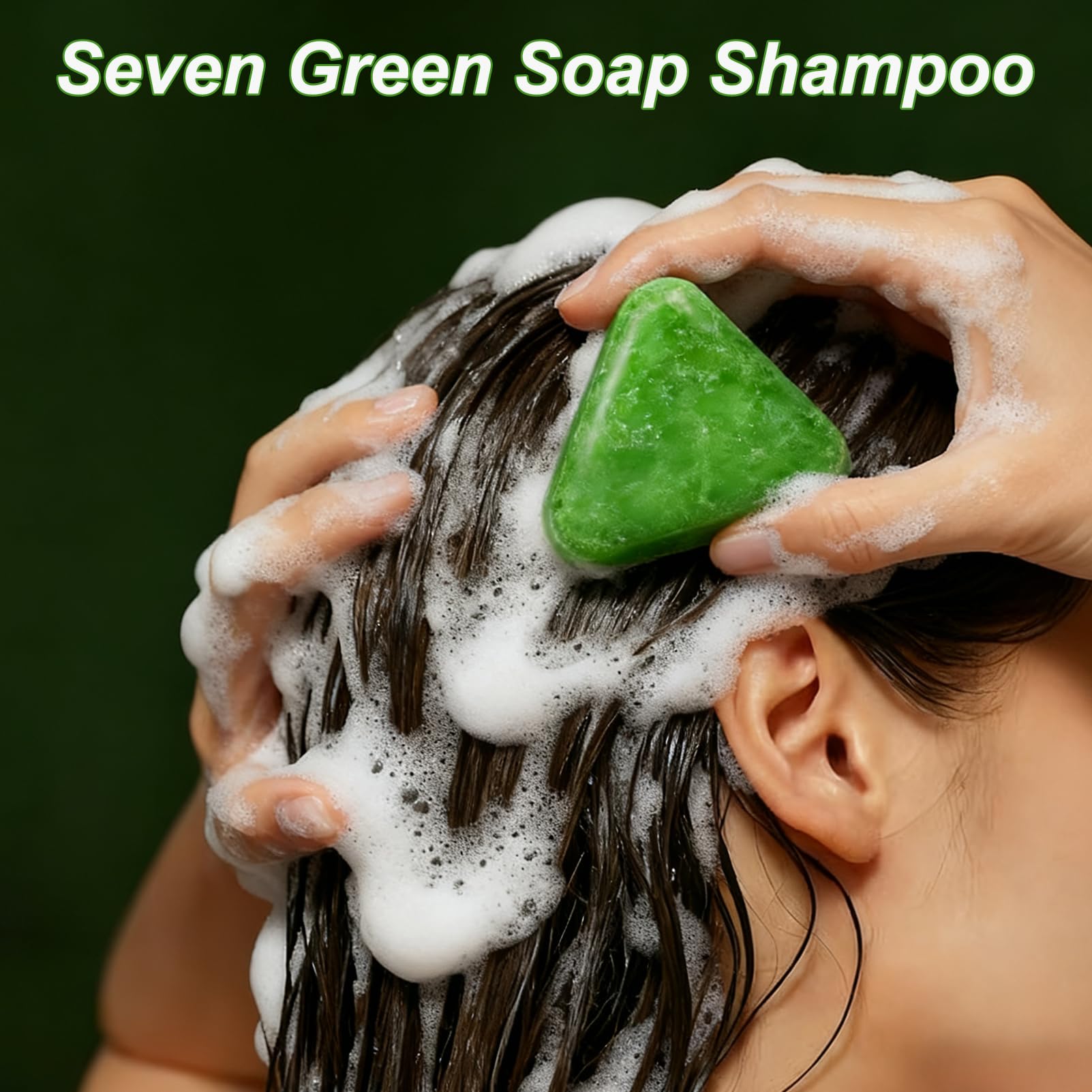 NovaCharm Seven Green Triangle Shampoo Bar – Gentle Cleansing, Strengthen Hair, 100g