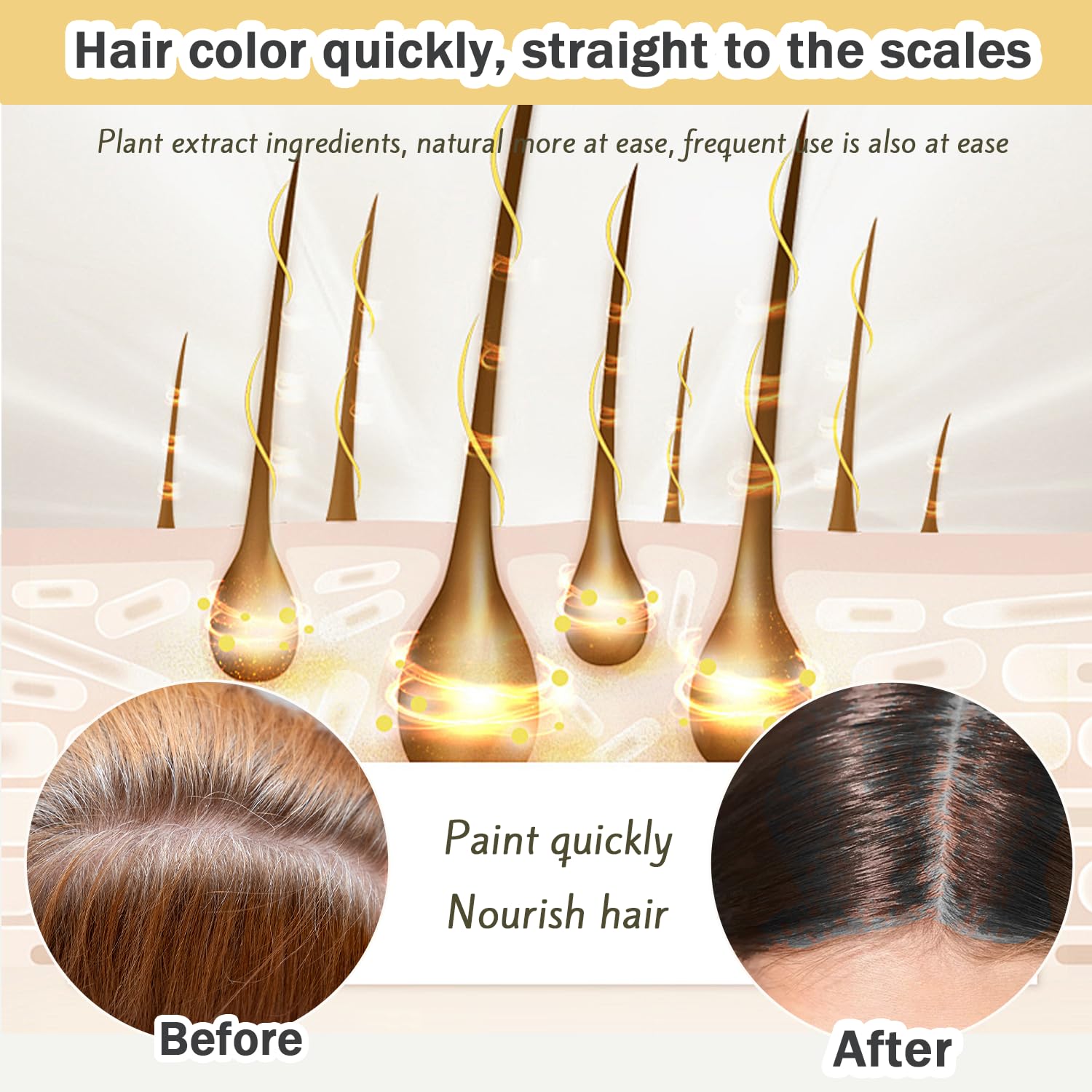 Nova Hair Dye Shampoo 3-in-1 for Men & Women – Gray Coverage, Natural Formula, 200ml