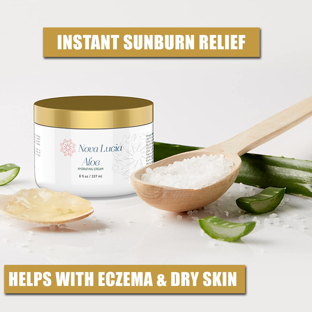 Nova Lucia Aloe Vera Cream for Skin – Soothing Hydration for Dry & Sensitive Skin | Non-Greasy, Fragrance-Free