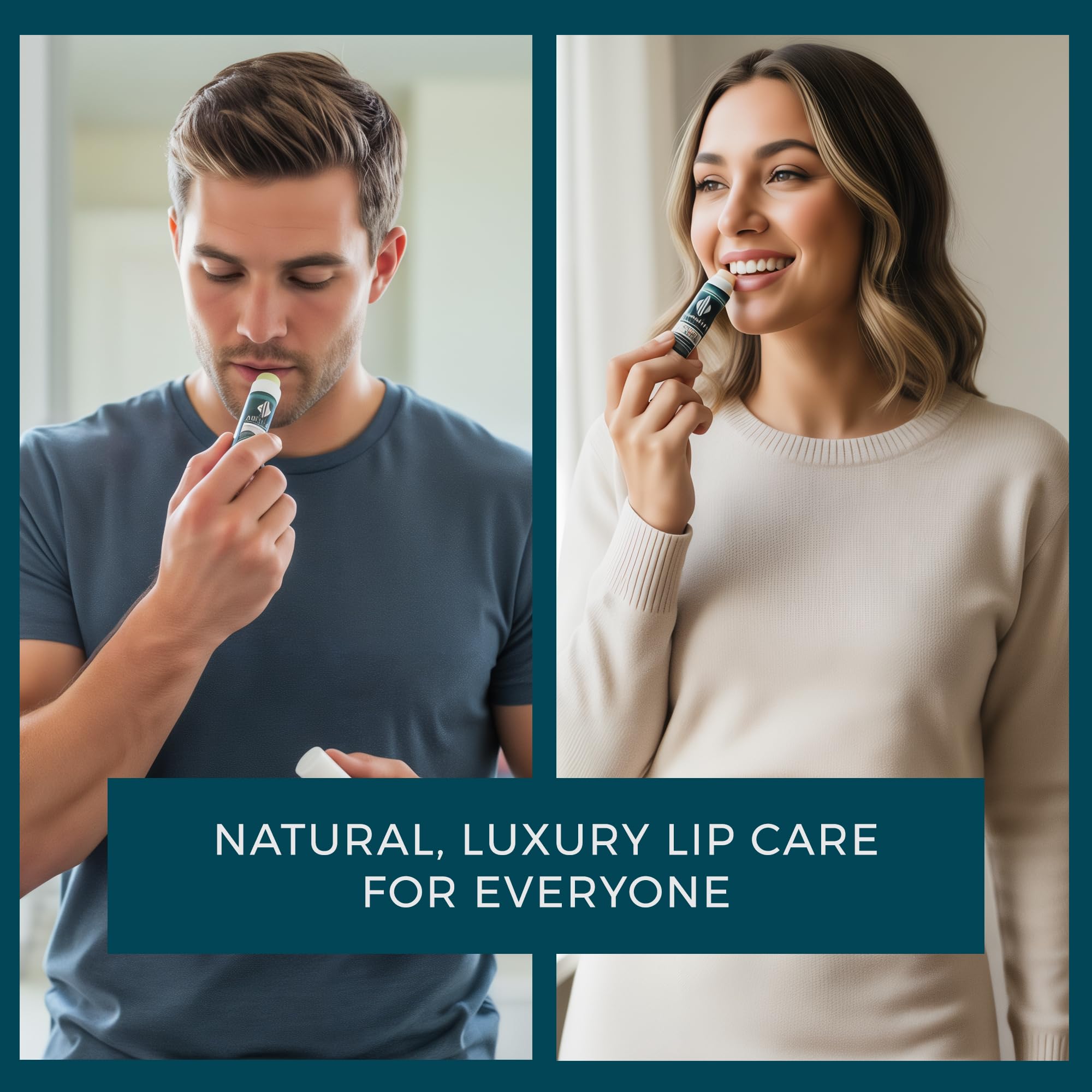 Novana Naturals Organic Nourishing Lip Balm – 4-Pack, Peppermint & Mango Butter