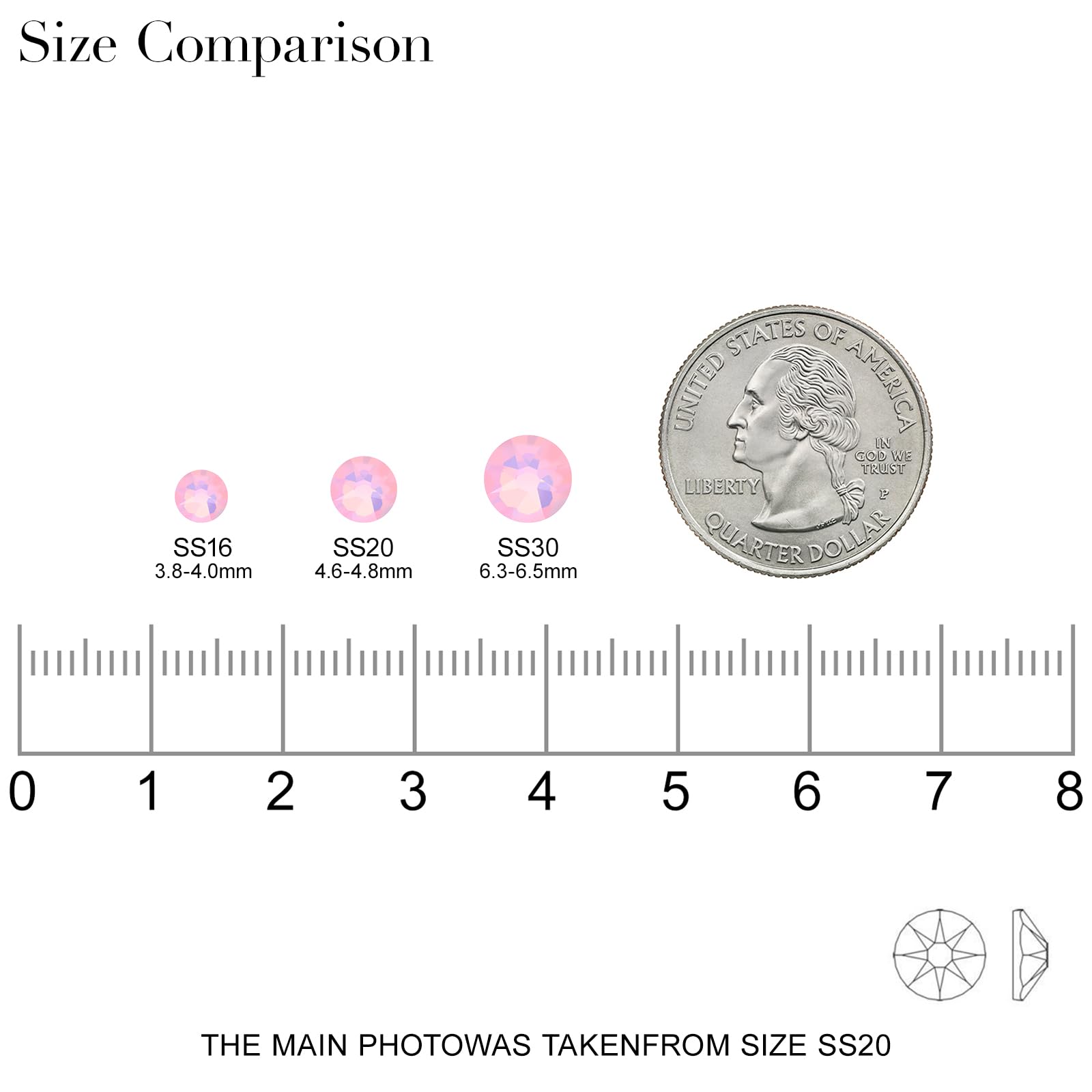 Novani Pink Opal Rhinestones 1440pcs – Flat Back 2088 SS20 4.6-4.8mm for Nail Art & Crafting