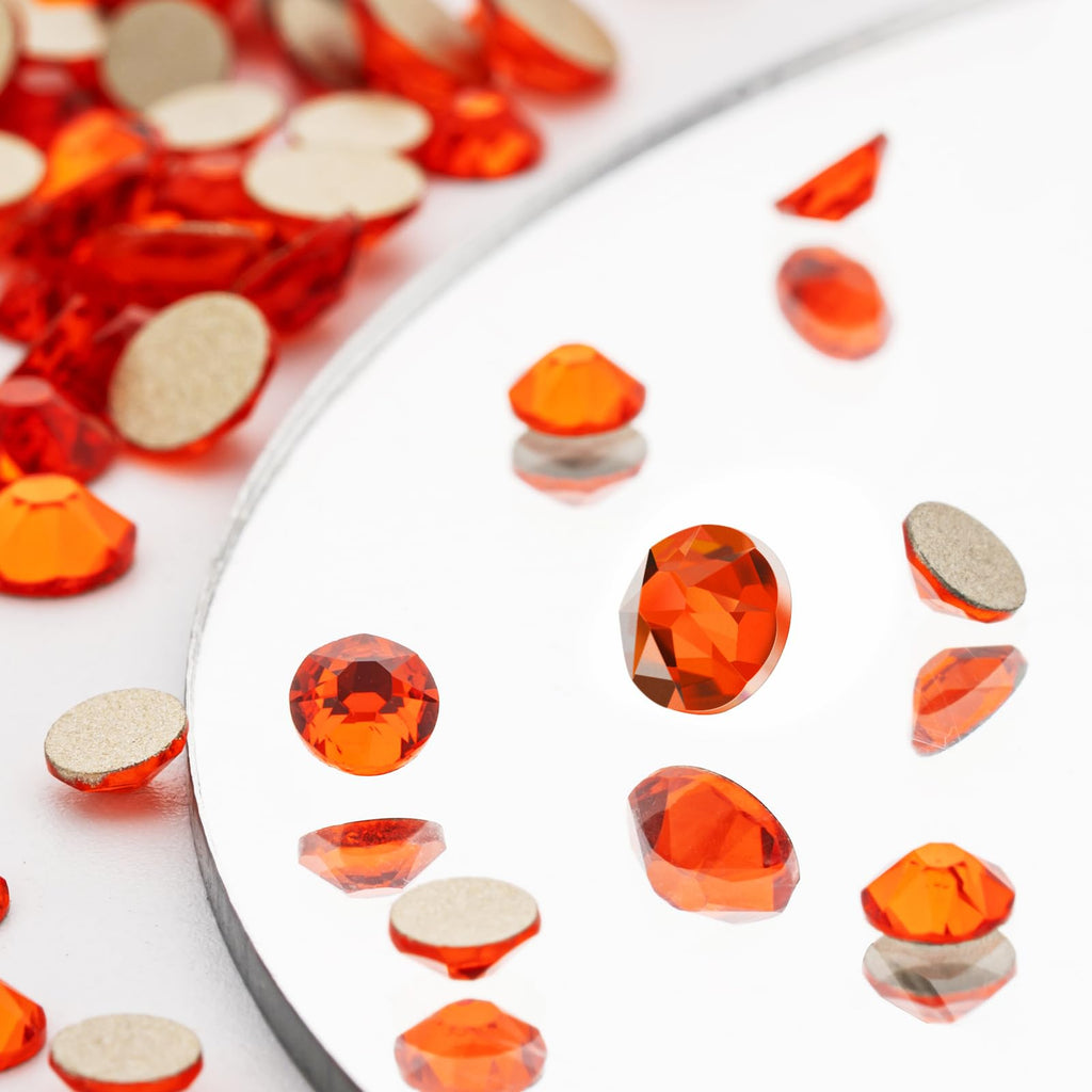 Novani Hyacinth/Orange Rhinestones 1440pcs – 2088 Flat Back 3.8-4.0mm for Nail Art & Crafts