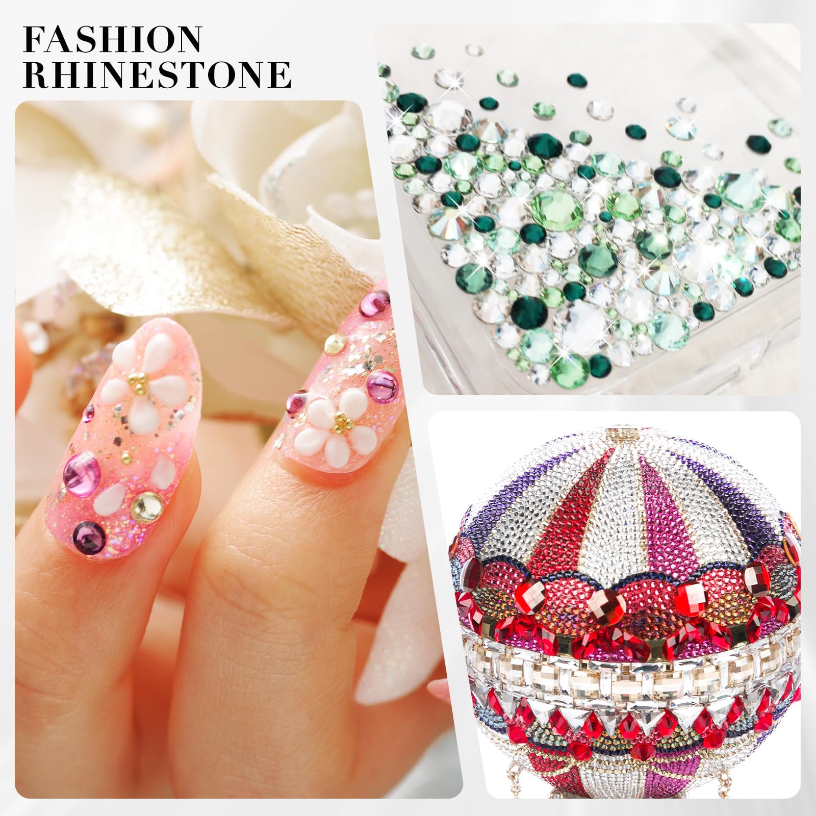 Novani Pink Opal Rhinestones 1440pcs – Flat Back 2088 SS20 4.6-4.8mm for Nail Art & Crafting