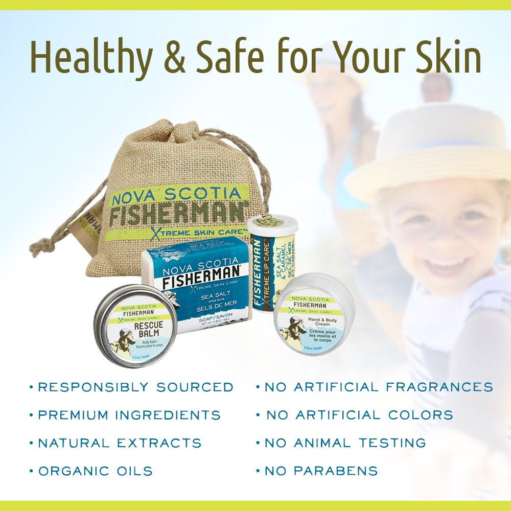 Nova Scotia Fisherman Stem to Stern Pack – Mini Soap, Lip Balm, Hand & Body Cream, Rescue Balm