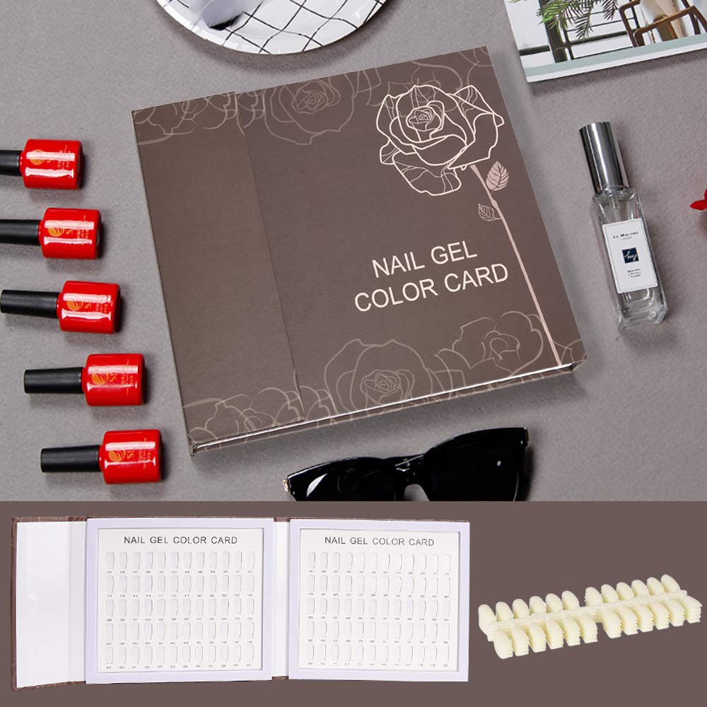 Noverlife 120 Nail Colors Display Book with 120 Nail Tips – Nail Art Display Chart for Salon & Studio