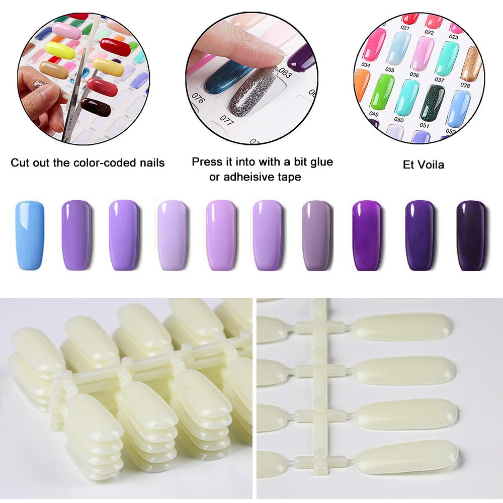 Noverlife 600PCS Flat False Nail Tips for Color Display Book & Practice