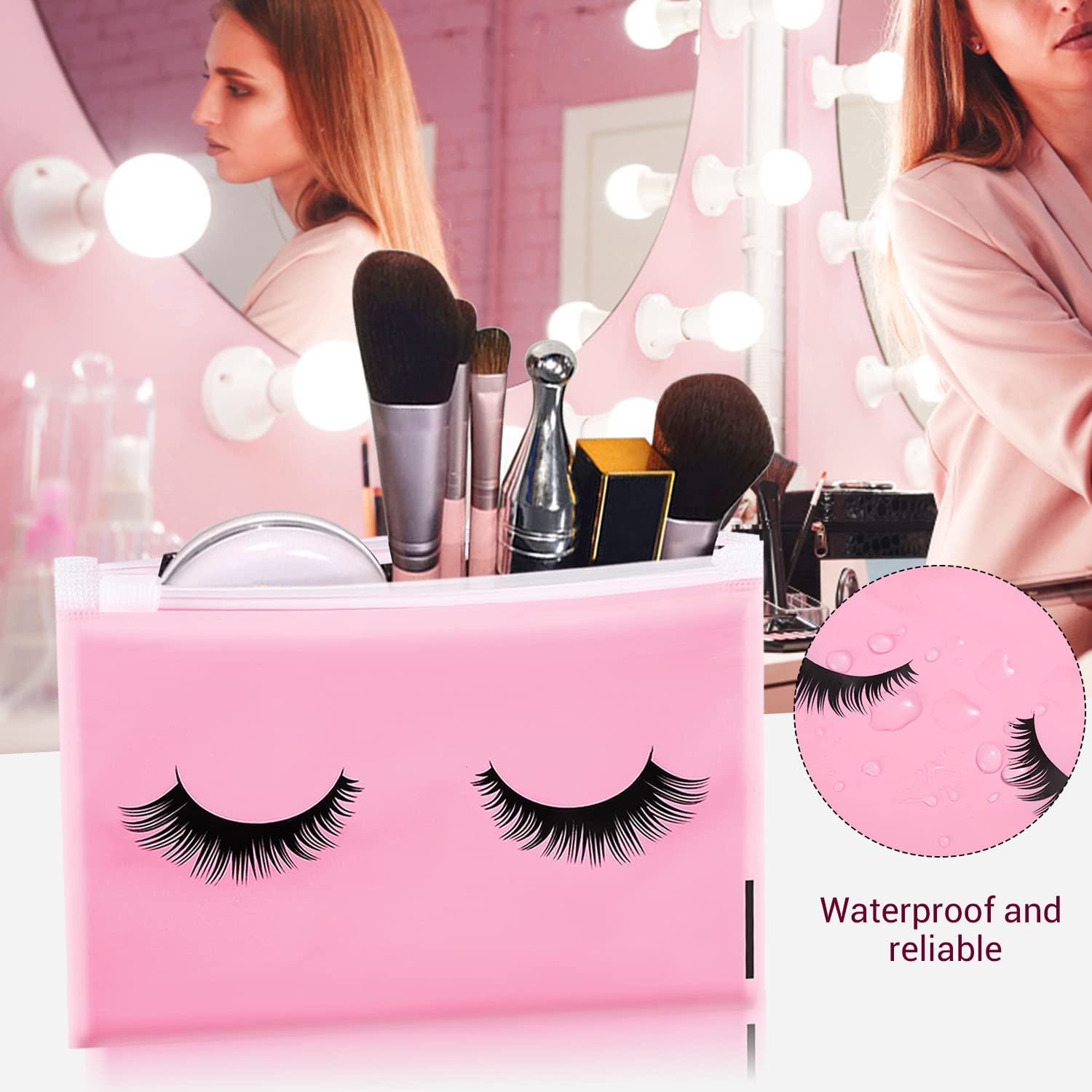 Noverlife 100Pcs Eyelash Bags | Aftercare & Travel Cosmetic Pouches 6x4in