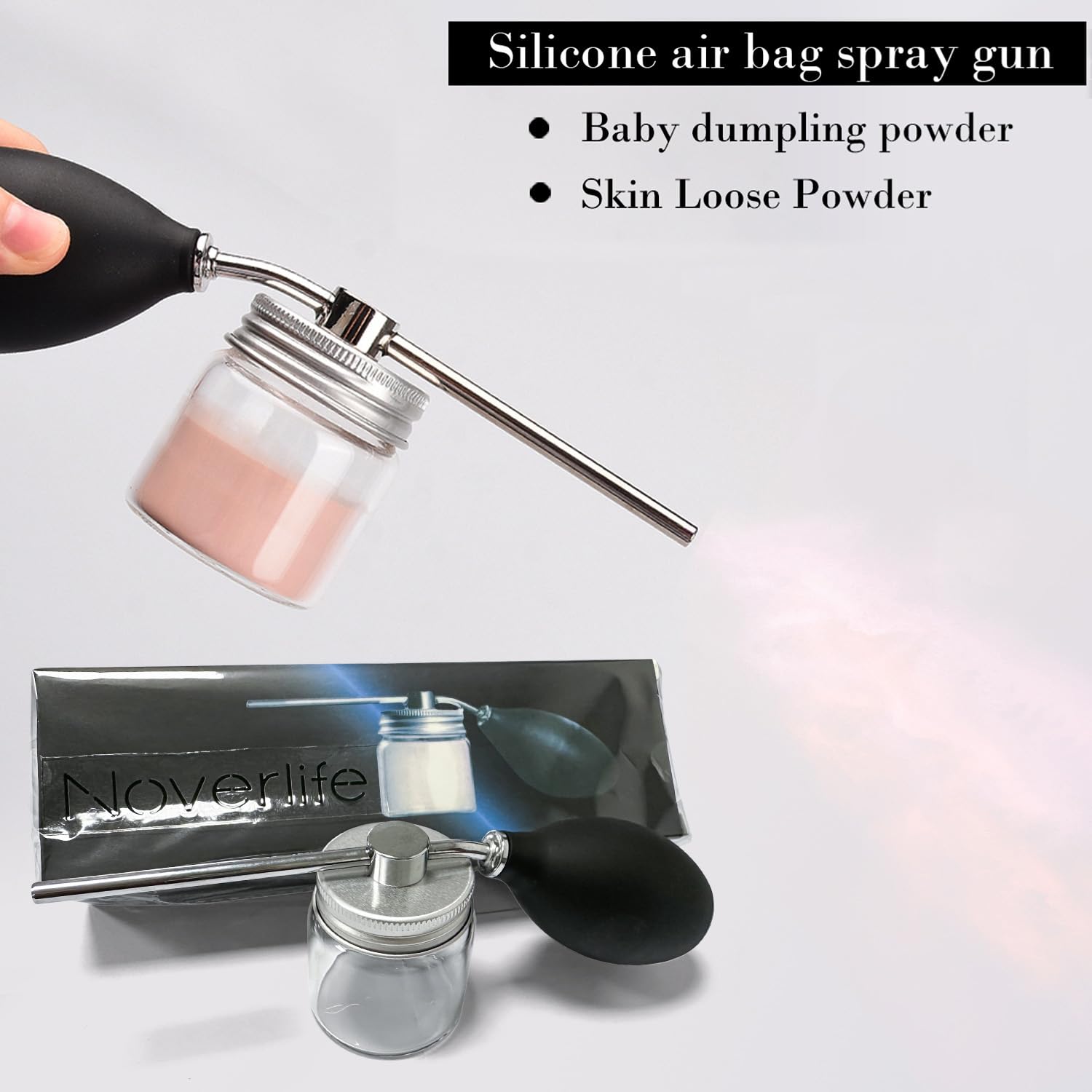 Noverlife Powder Spray Bottle 12.5G – Hair Building Fiber Duster & Precise Hairline Applicator