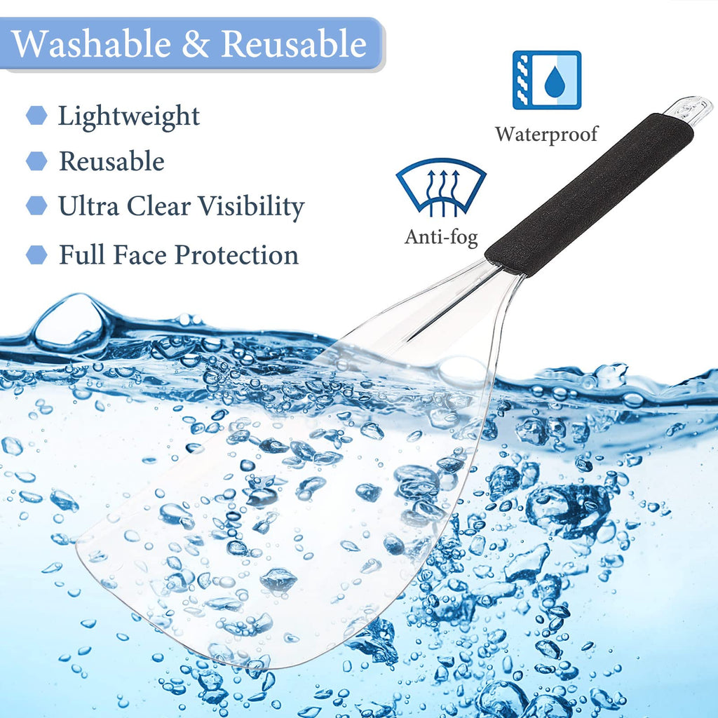 Noverlife 3-Pack Barber Salon Face Shield | Plastic Hairdressing Shield with Sponge Handle