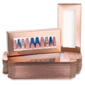 Noverlife 30Pcs Empty Nail Boxes with Rose Gold Pullable Display – For Press-On Nails