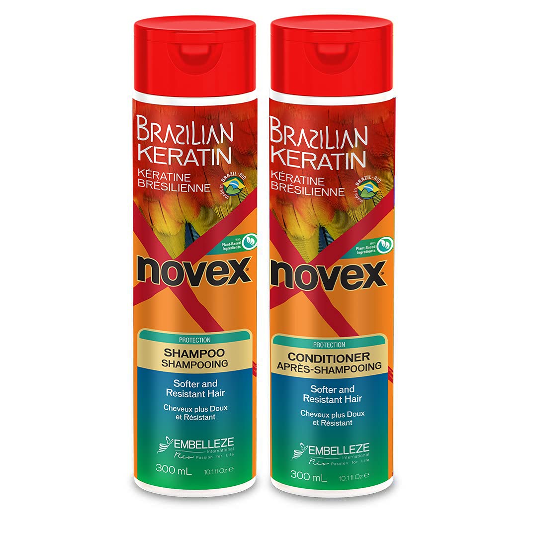 NOVEX Shampoo & Conditioner Set – Brazilian Keratin | 10.1oz Each