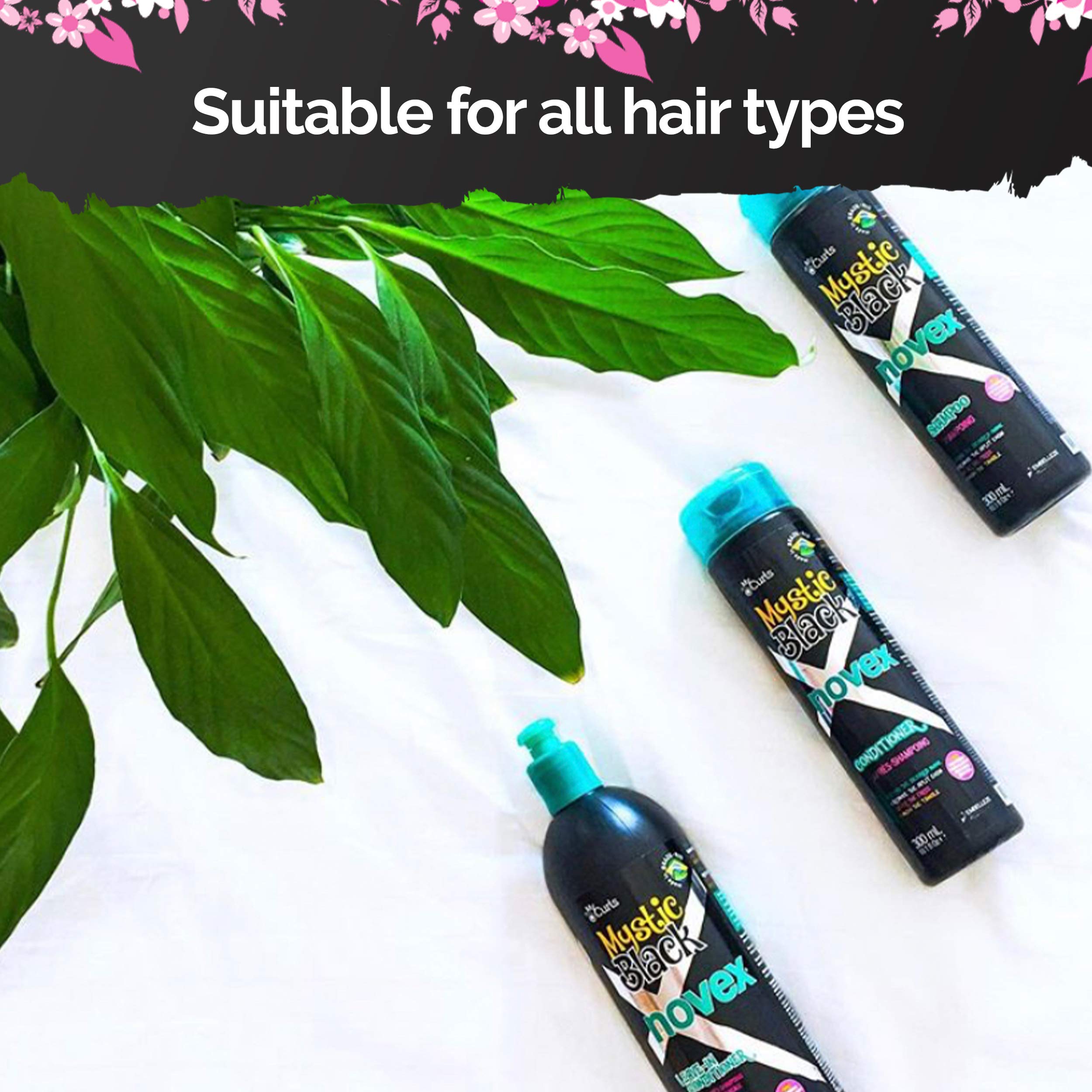 NOVEX Mystic Black Shampoo + Conditioner + Mask Set – 10.1oz / 10.1oz / 35oz