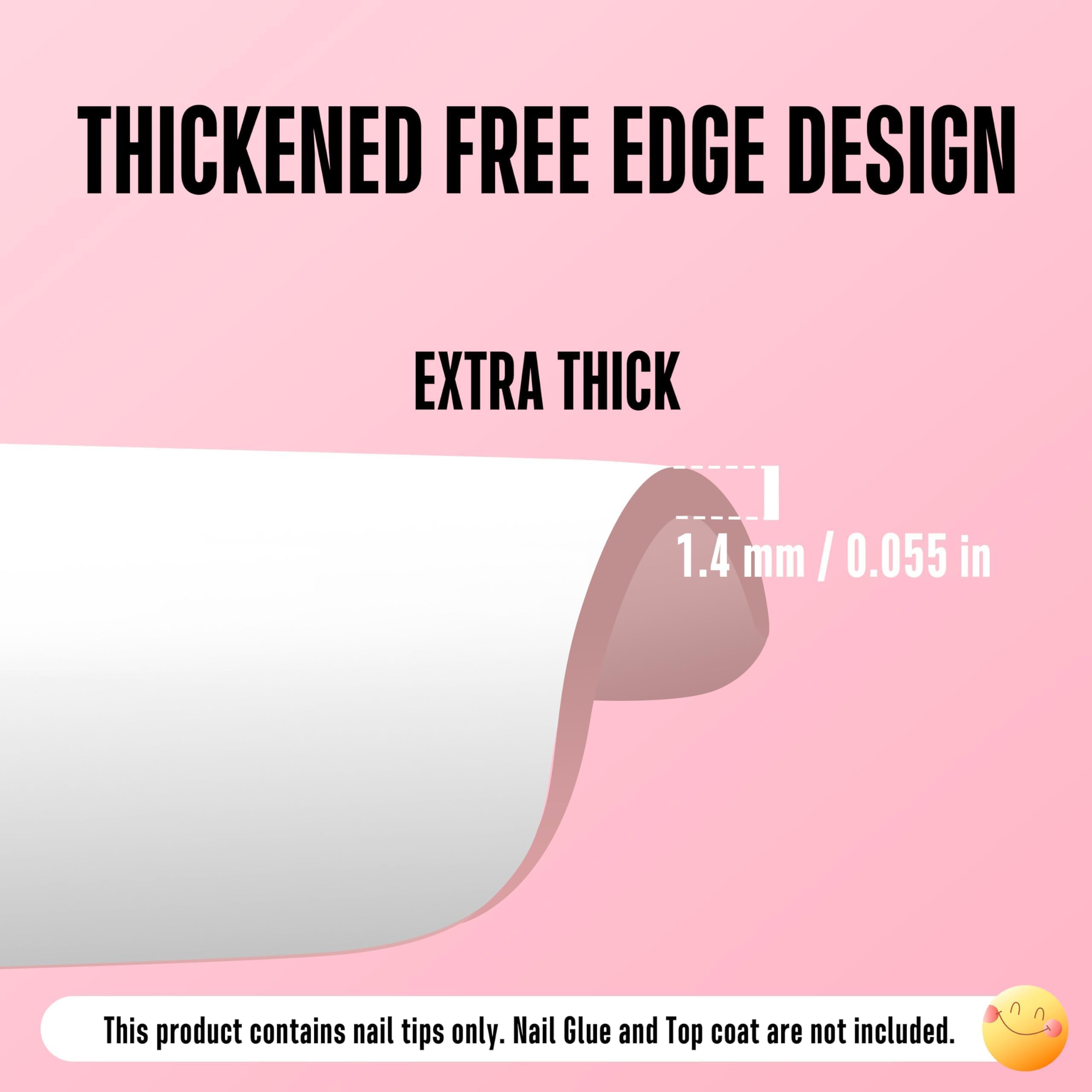 NOVO OVO White French Tip Medium Square Nail Tips – Baby Pink, Extra Thick Soft Gel, No Glue Included, 15 Sizes x 240 pcs