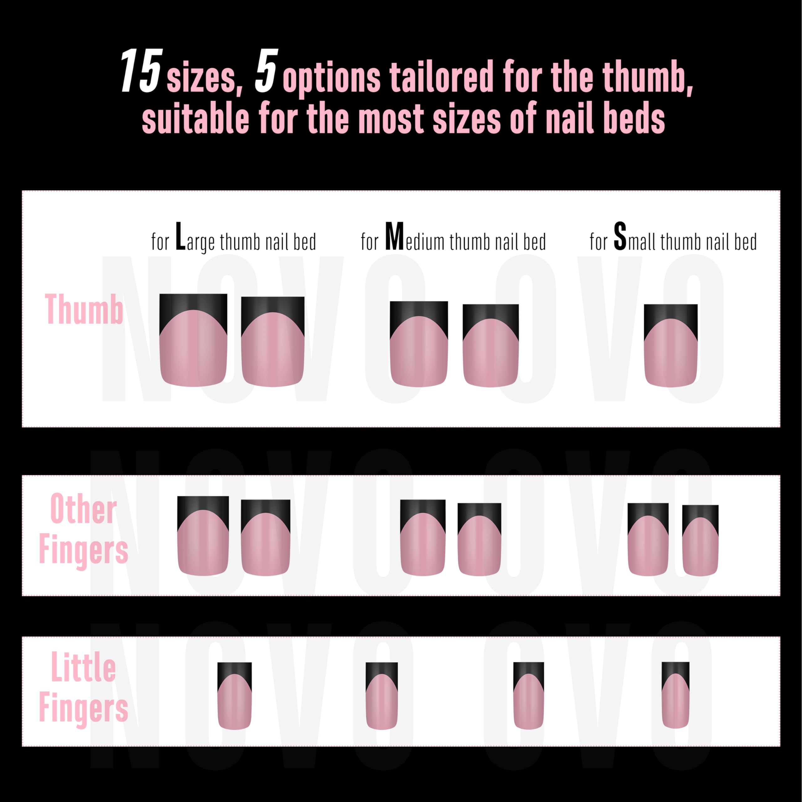 NOVO OVO Short Sharp Square Nail Tips Berry Pink – 240 pcs, 15 Sizes, Soft Gel Full Cover with Builder Gel & Top Coat