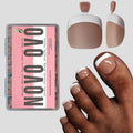 NOVO OVO Fake Toe Nail Tips – French Tip Soft Gel Pedicure Kit, 360Pcs, 15 Sizes, Matte Full Cover